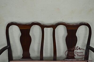 Custom Solid Mahogany Queen Anne Childs Settee