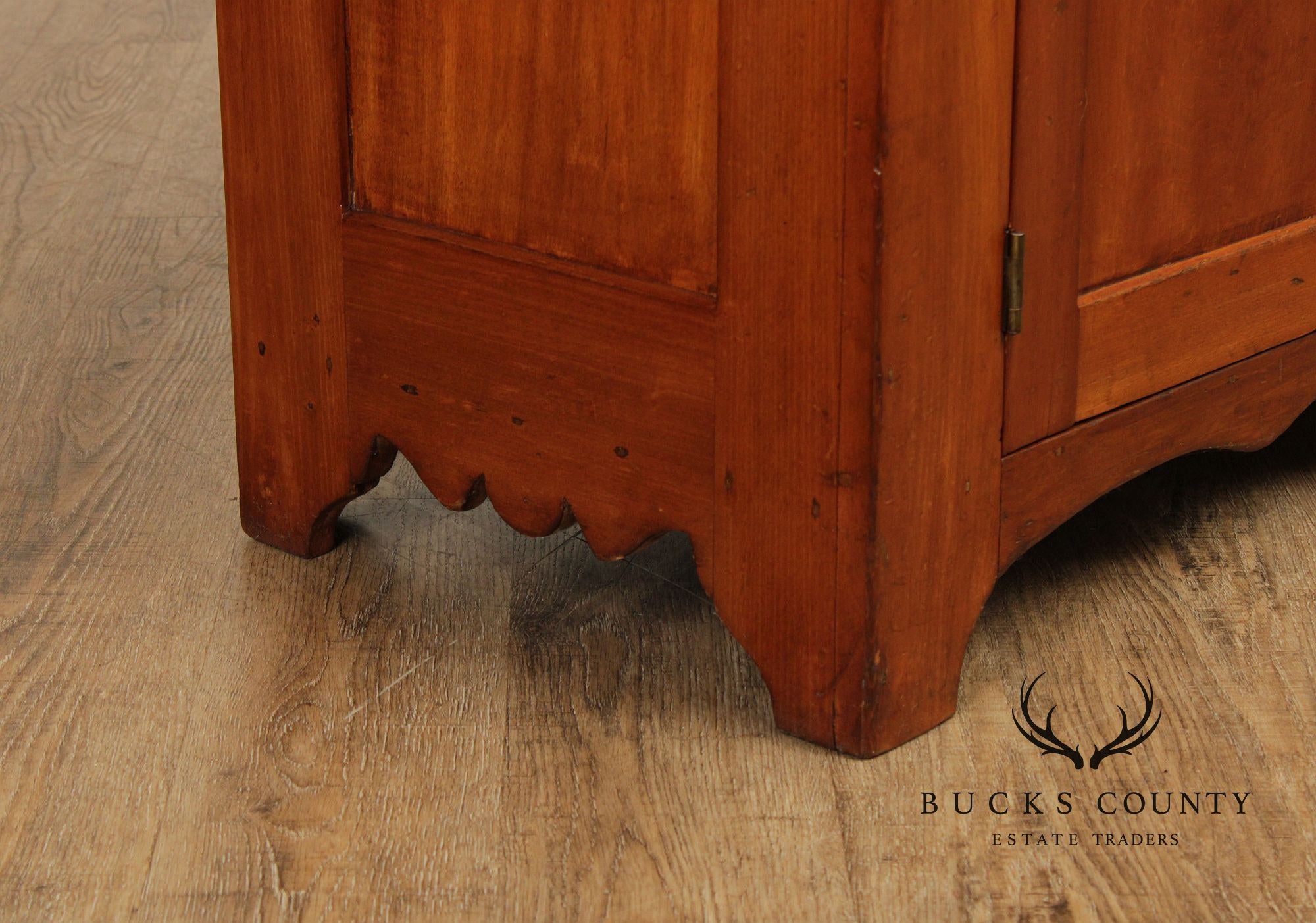 Antique 19th Century Solid Pine Dry Sink Cabinet With Porcelain Knobs