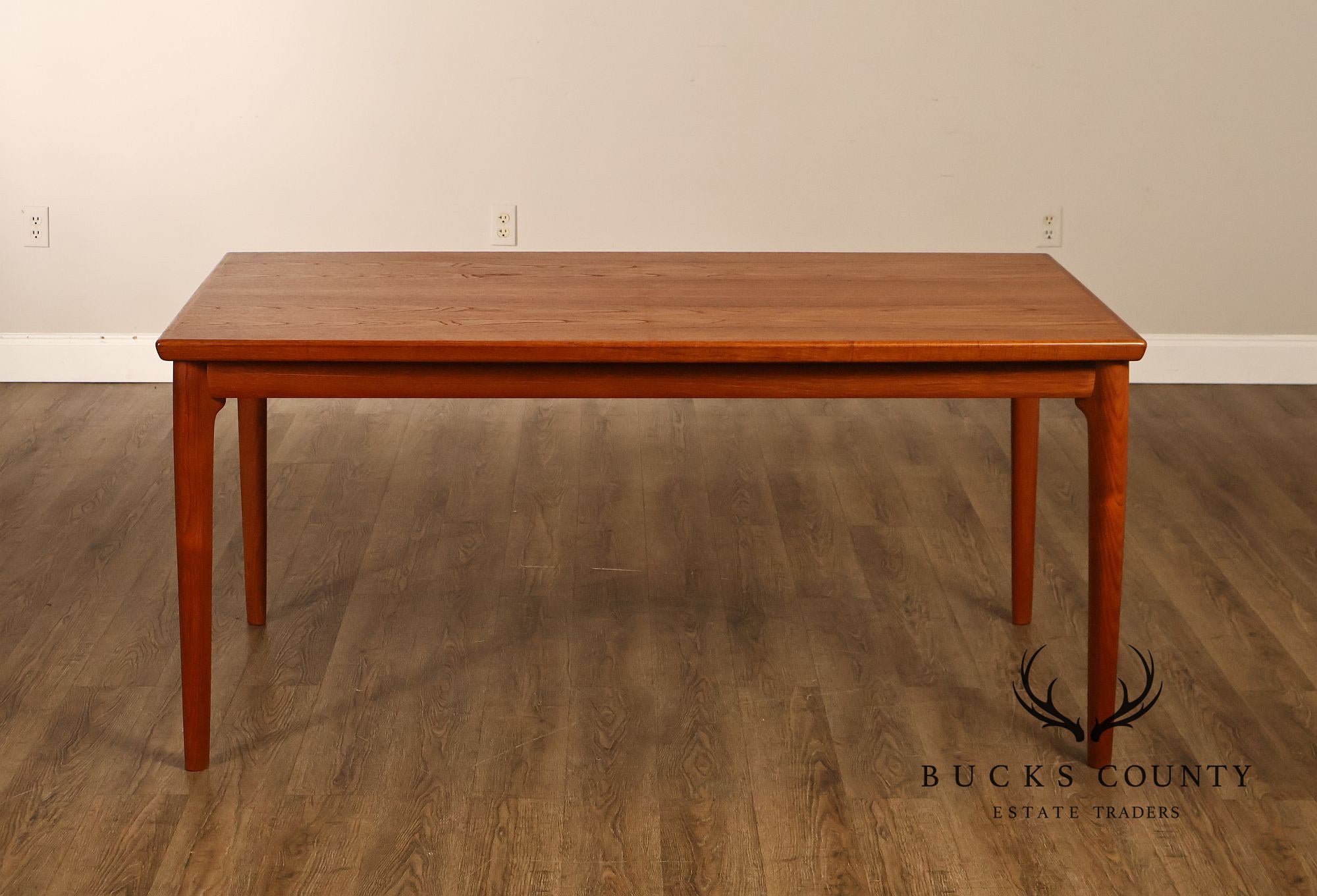 Danish Modern Teak Draw-Leaf Dining Table