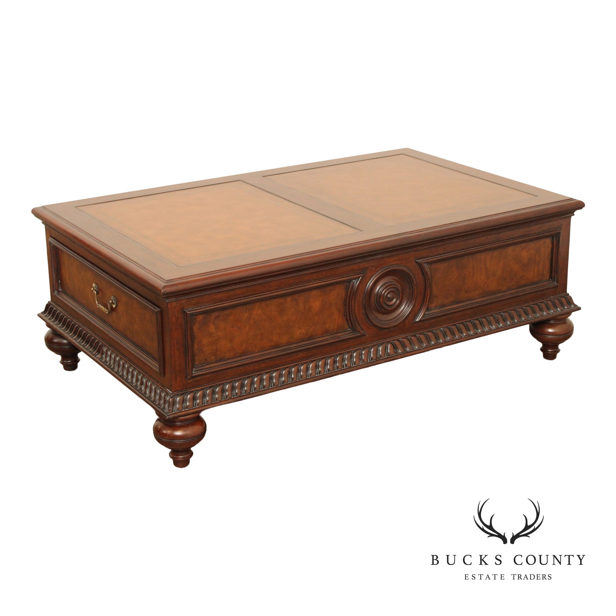 Ethan Allen Townhouse Collection 'Morley' Carved Wood Coffee Table