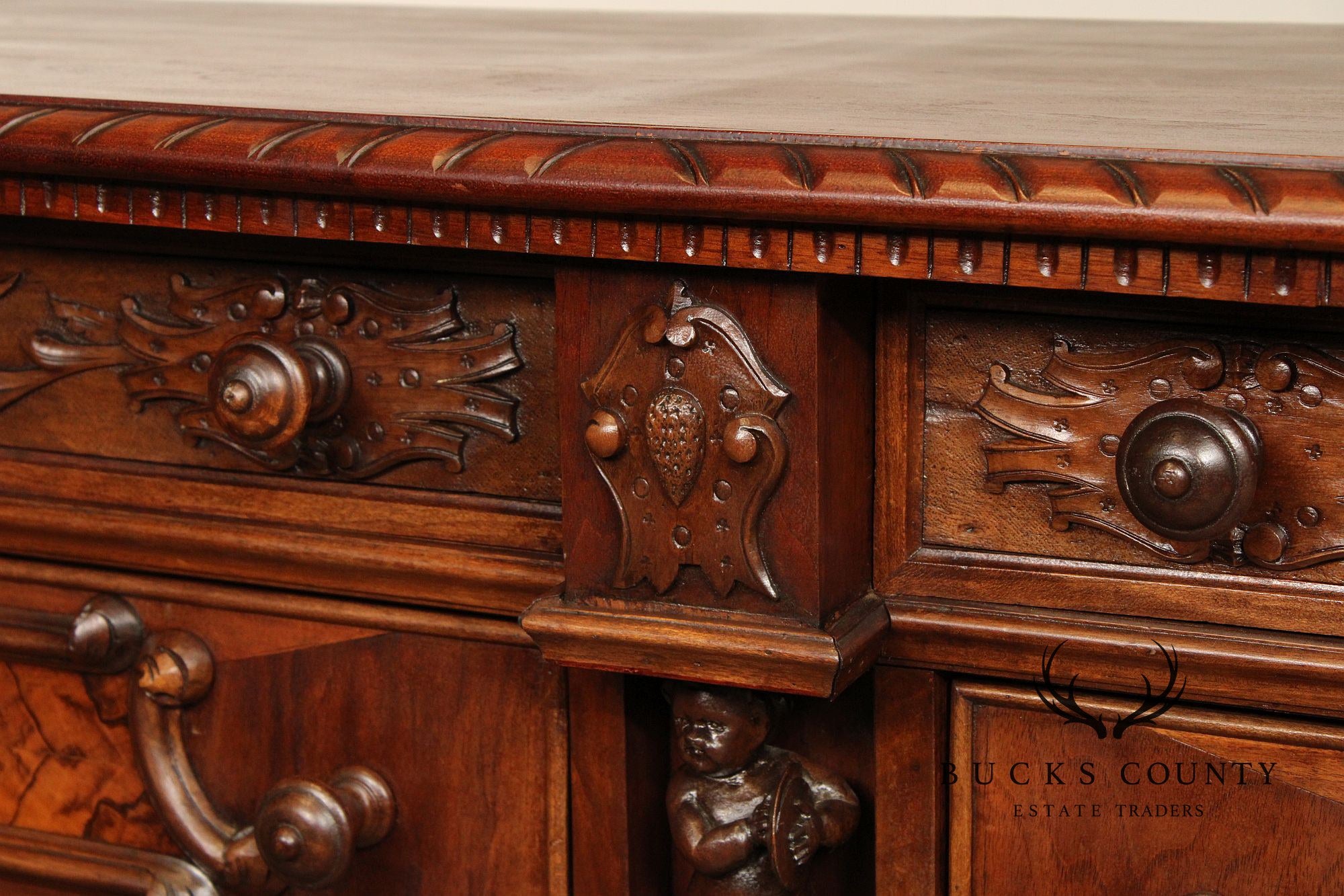 Italian Renaissance Style Carved Walnut Long Chest