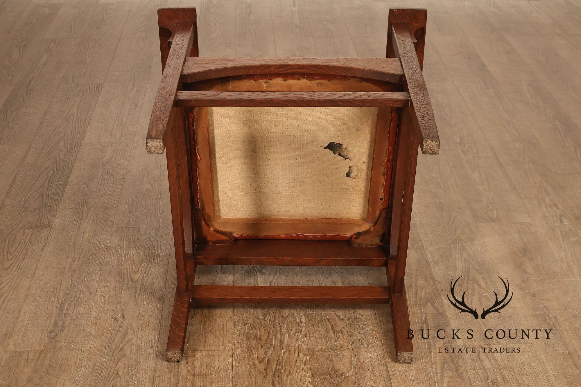 Gustav Stickley Antique Mission Oak Arts And Crafts Armchair With Leather Seat