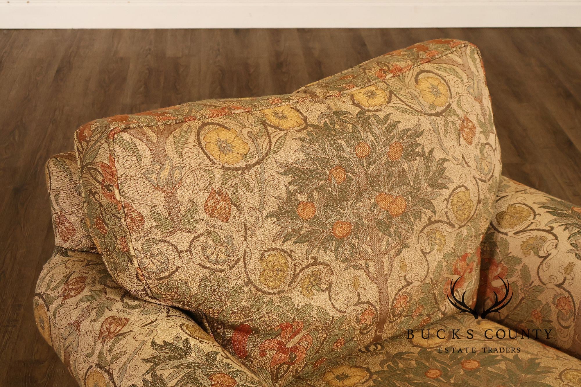 Stickley Tree of Life Upholstered Lounge Chair With Matching Ottoman