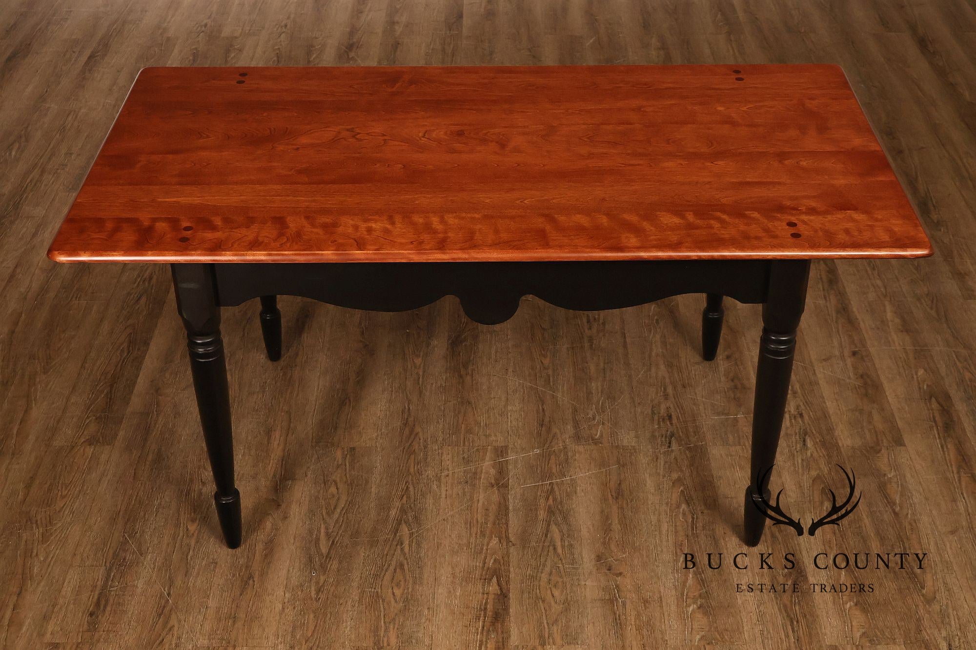 Nichols & Stone Maple Farmhouse Style Two Drawer Dining Table Or Desk
