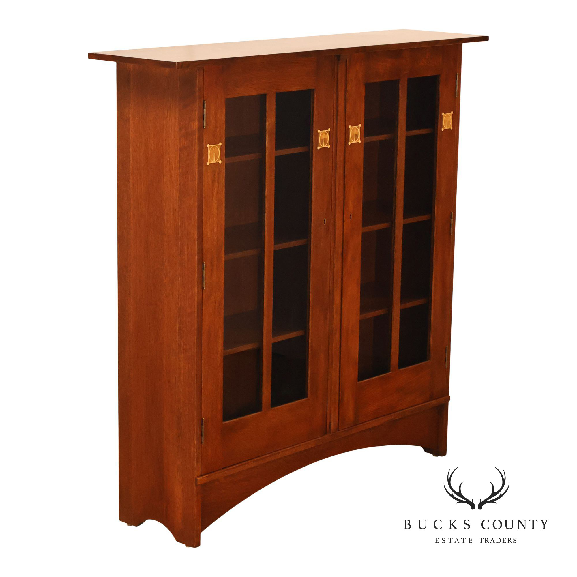 Stickley Harvey Ellis Mission Inlaid Oak Bookcase