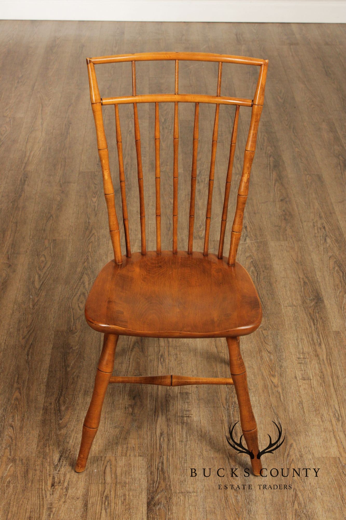 Ethan Allen Circa 1776 Collection Maple Set Of Eight Birdcage Windsor Dining Chairs