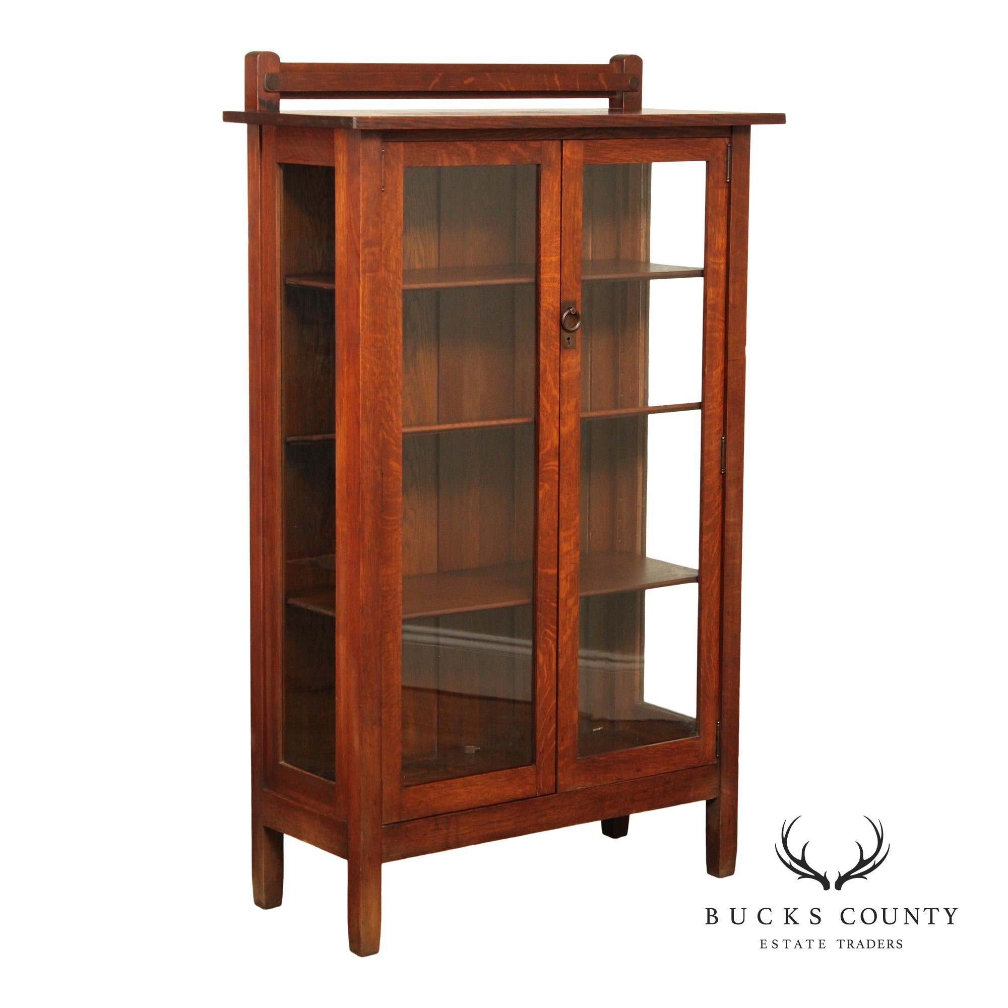 Stickley Brothers Quaint Furniture  Antique Mission Oak China Cabinet