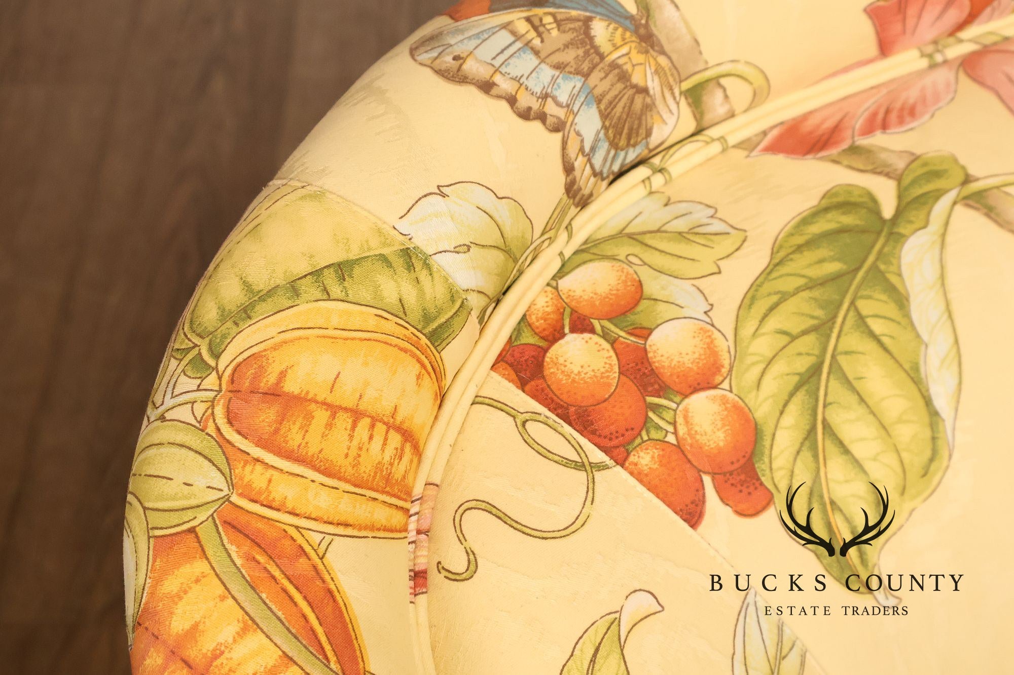 Custom Upholstered Pair Of Floral Chintz Skirted Loveseats