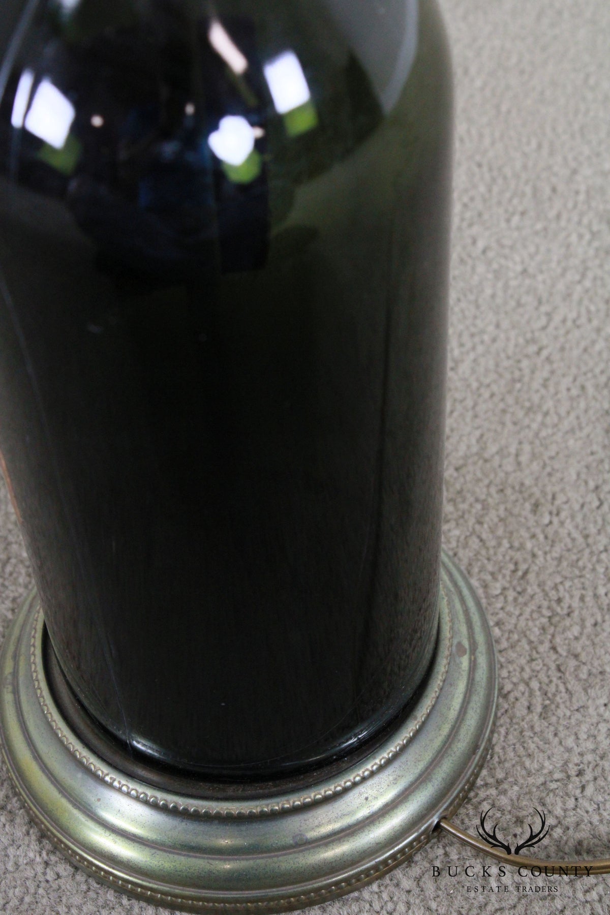 "Vieux Cognac" Bottle Table Lamp Bronze Colored Base Mid Century Modern