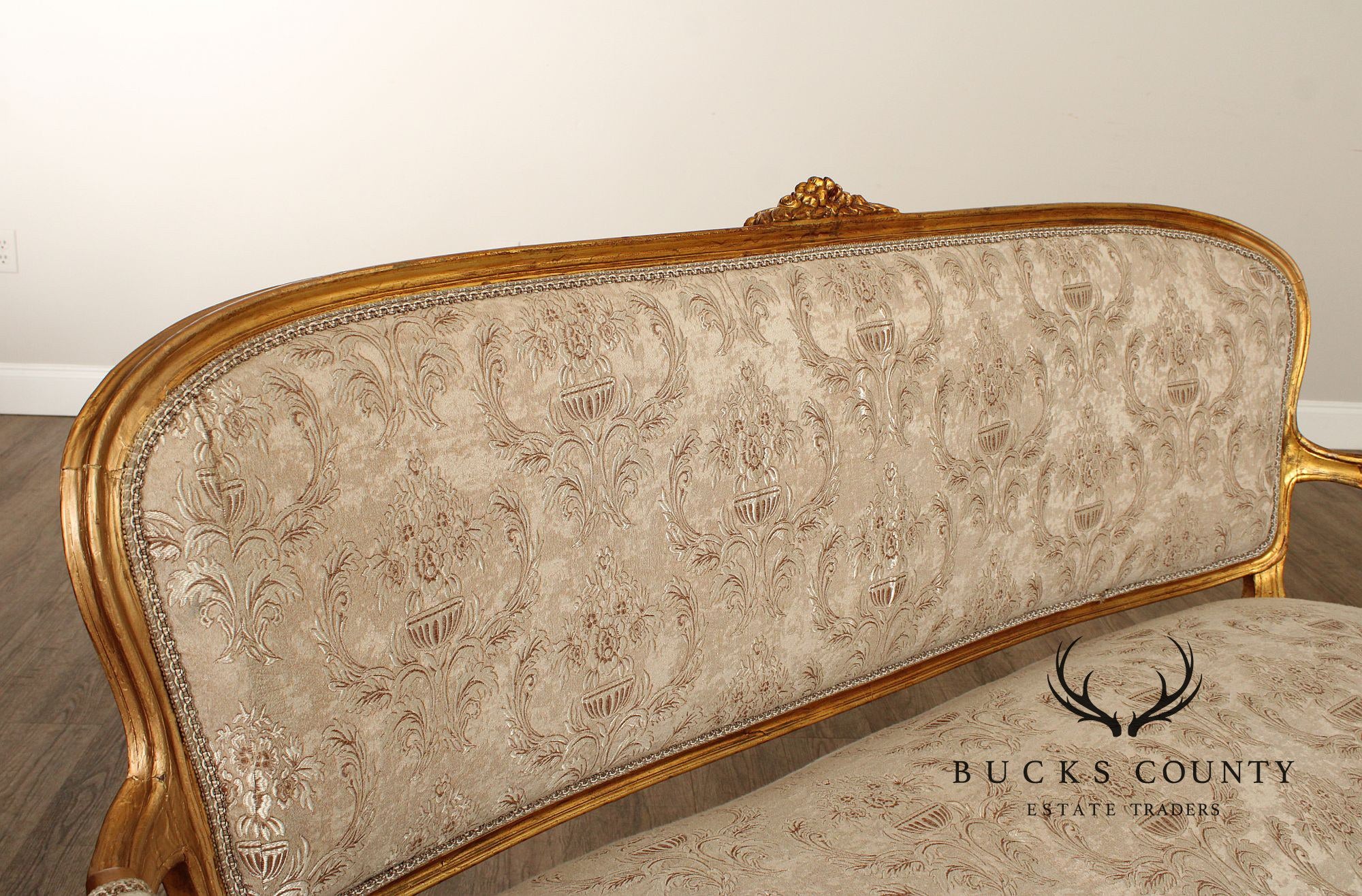 French Louis XV Style Carved Giltwood Sofa