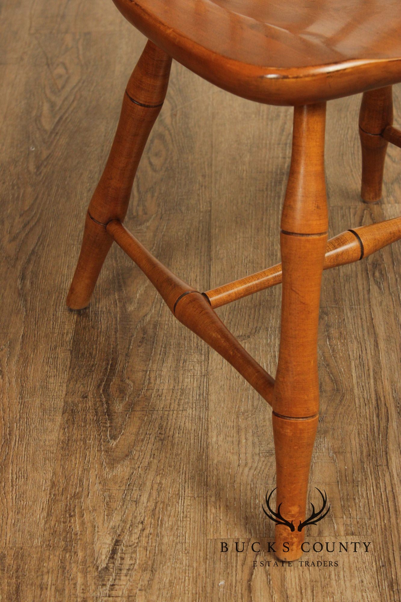 Ethan Allen Circa 1776 Collection Maple Set Of Eight Birdcage Windsor Dining Chairs