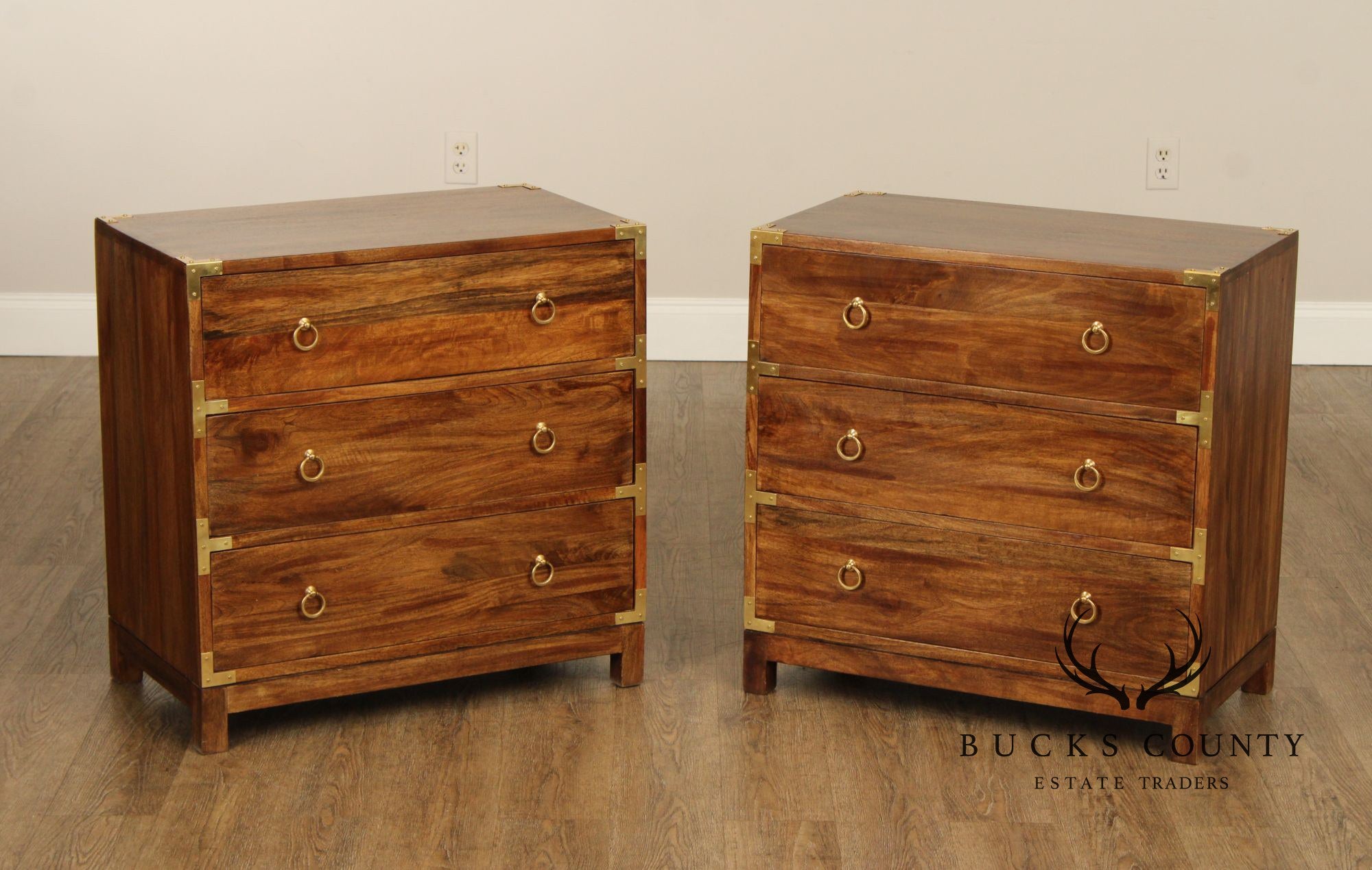 Butler Specialty Company Campaign Style Pair of Chests