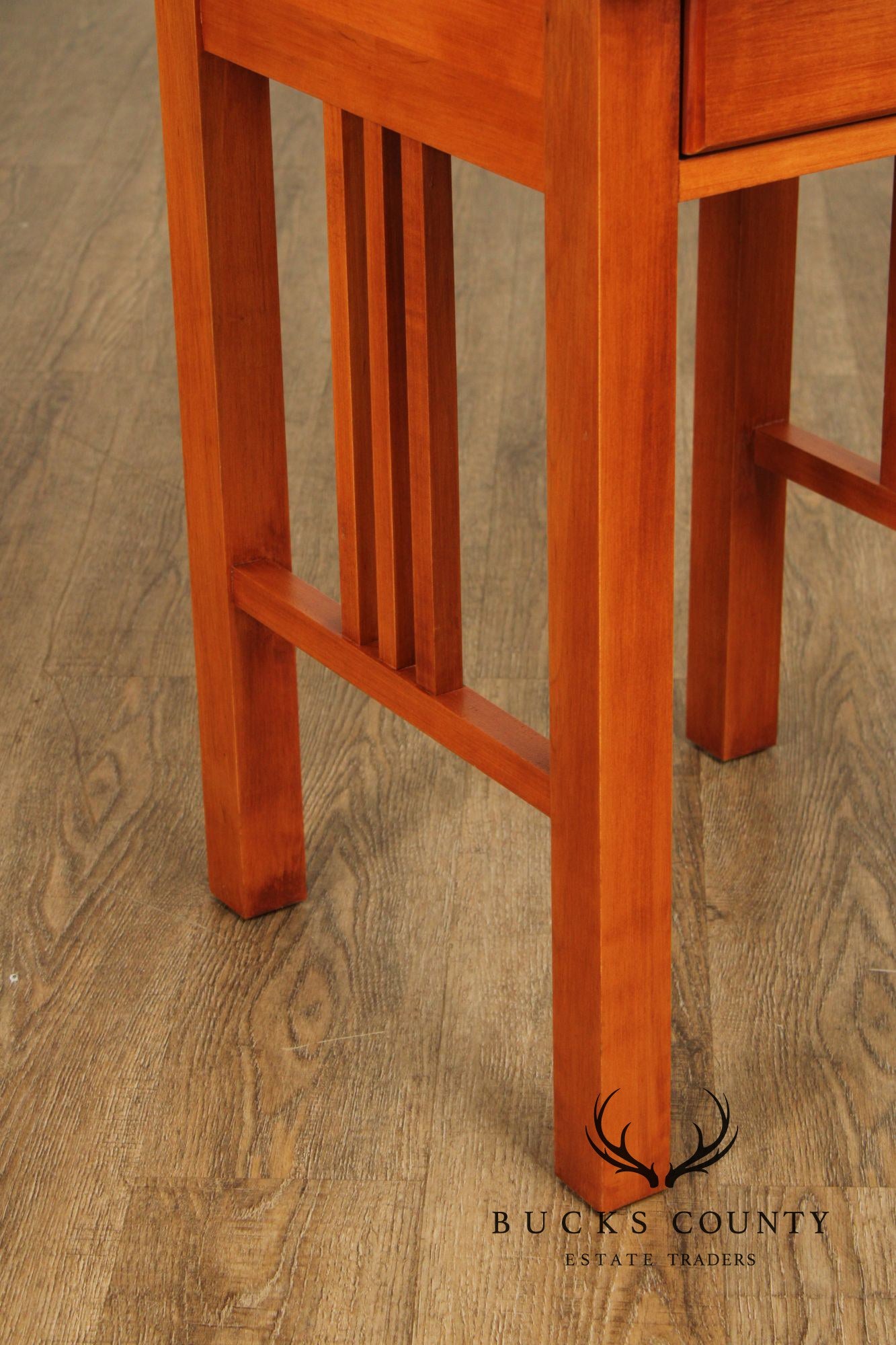 Mission Style Pair of Maple Spindle Nightstands