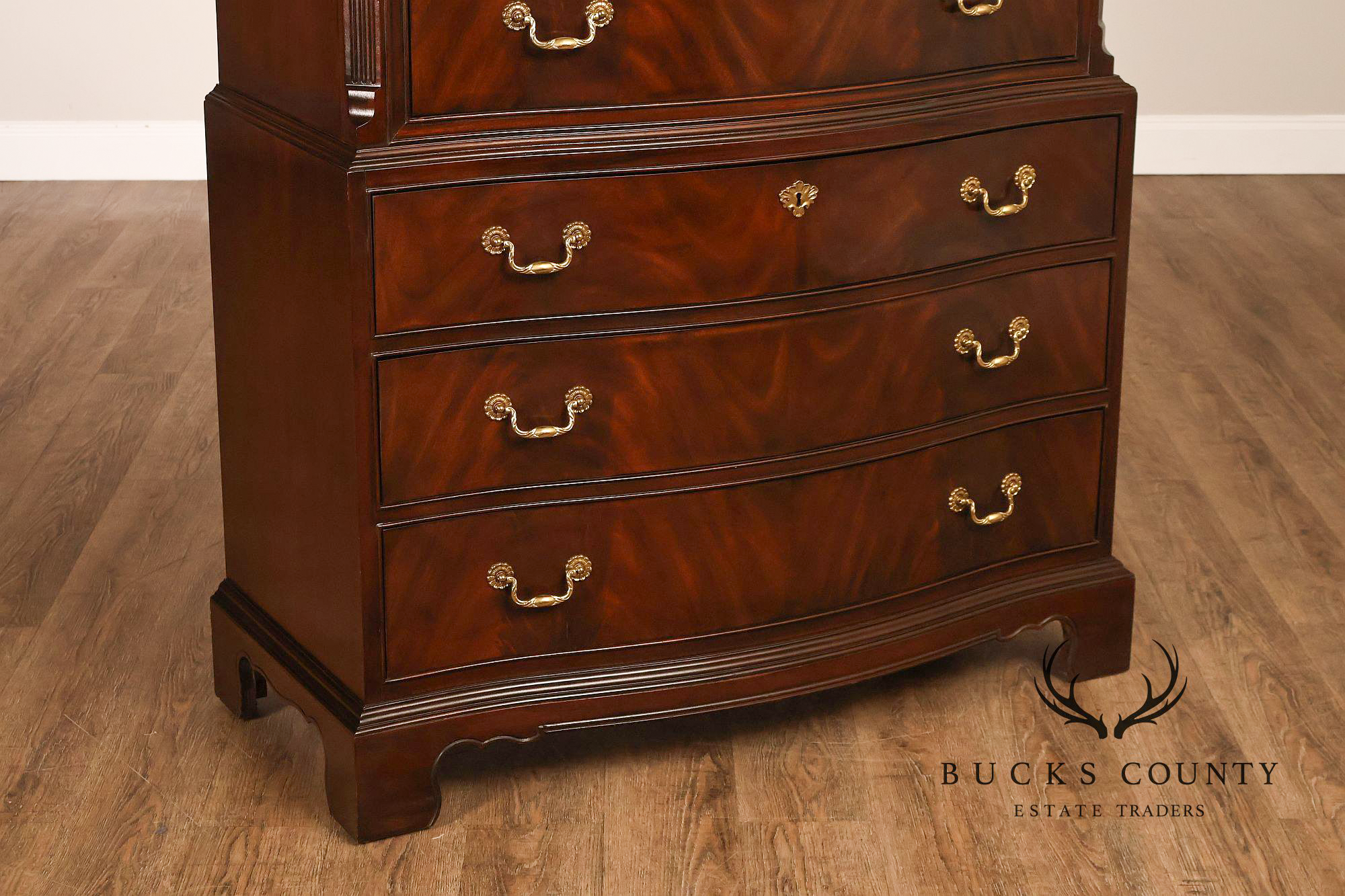 Drexel Heritage Chippendale Style Mahogany Eight Drawer Tall Chest