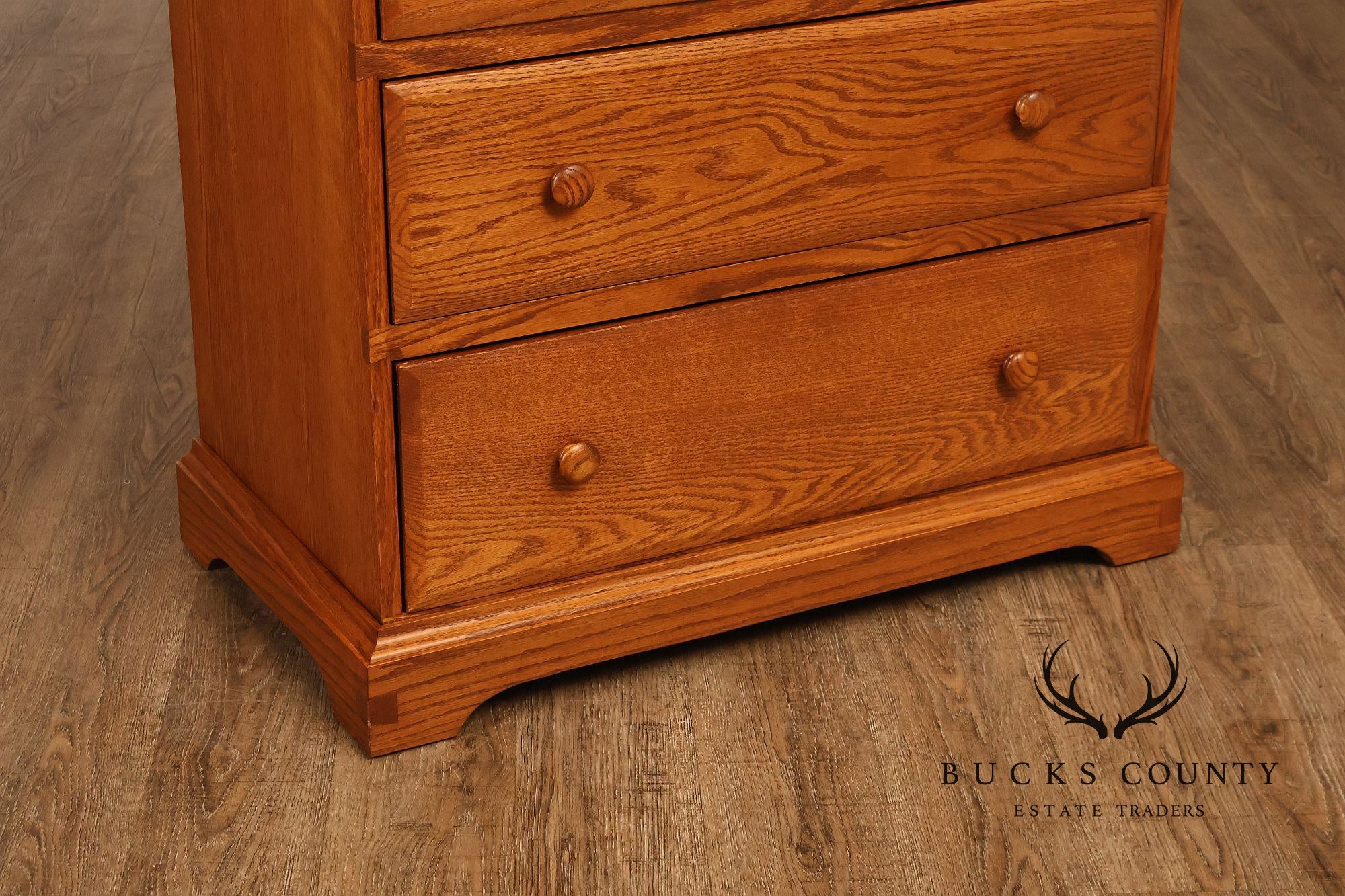 Hunt Country Furniture Oak Five Drawer High Chest