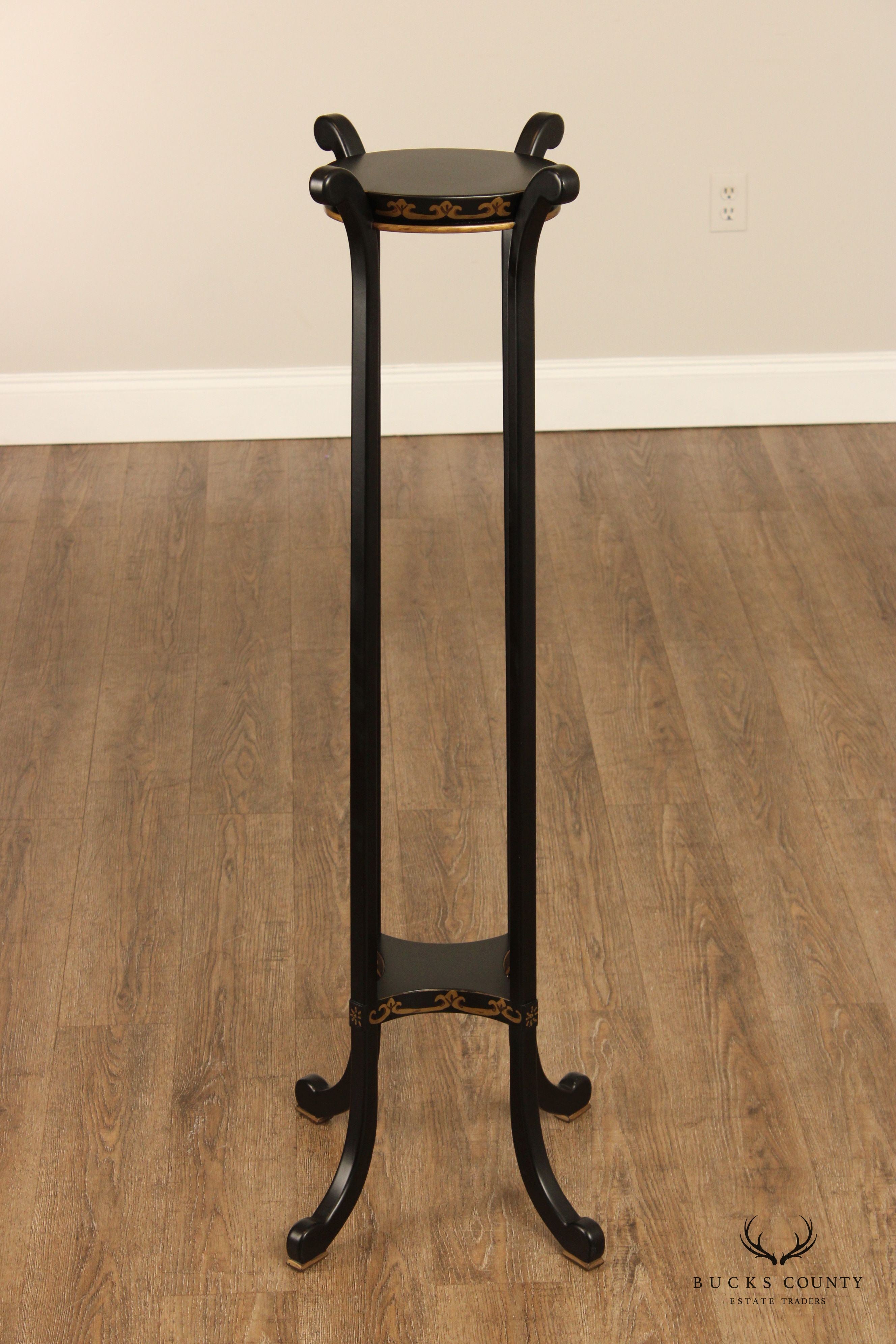 Chelsea House Ebonized Pair Of Paris Fern Stands