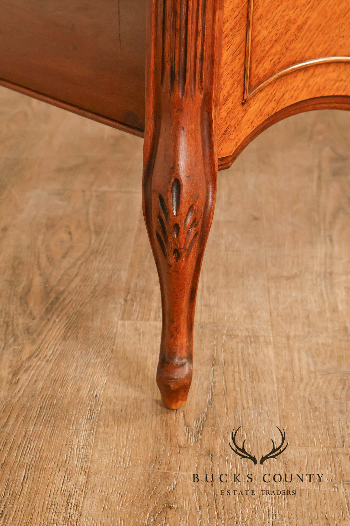 1940's Vintage French Style Full Size Satinwood Bed