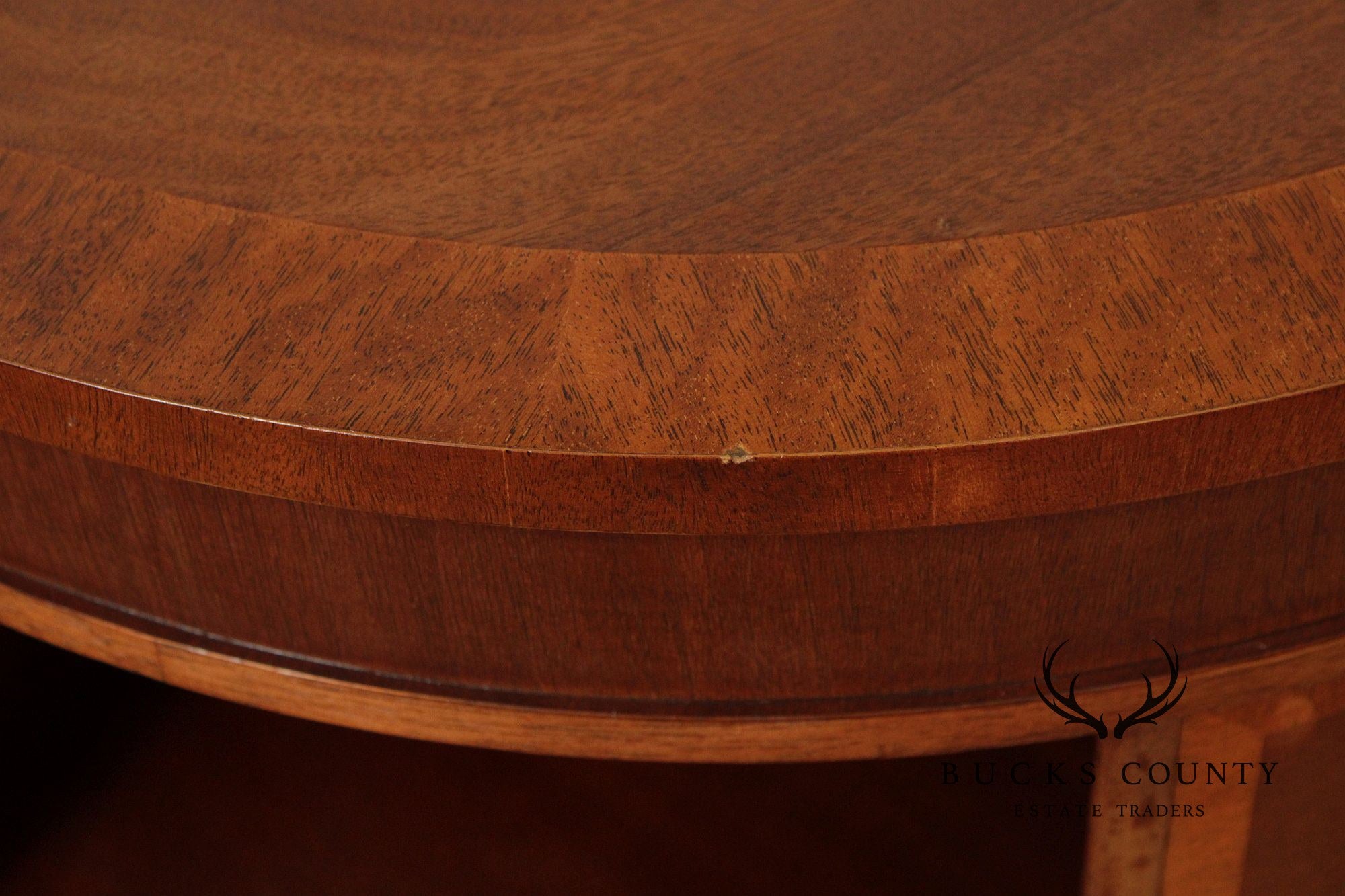 Baker Regency Style Round Mahogany Bookshelf Side Table