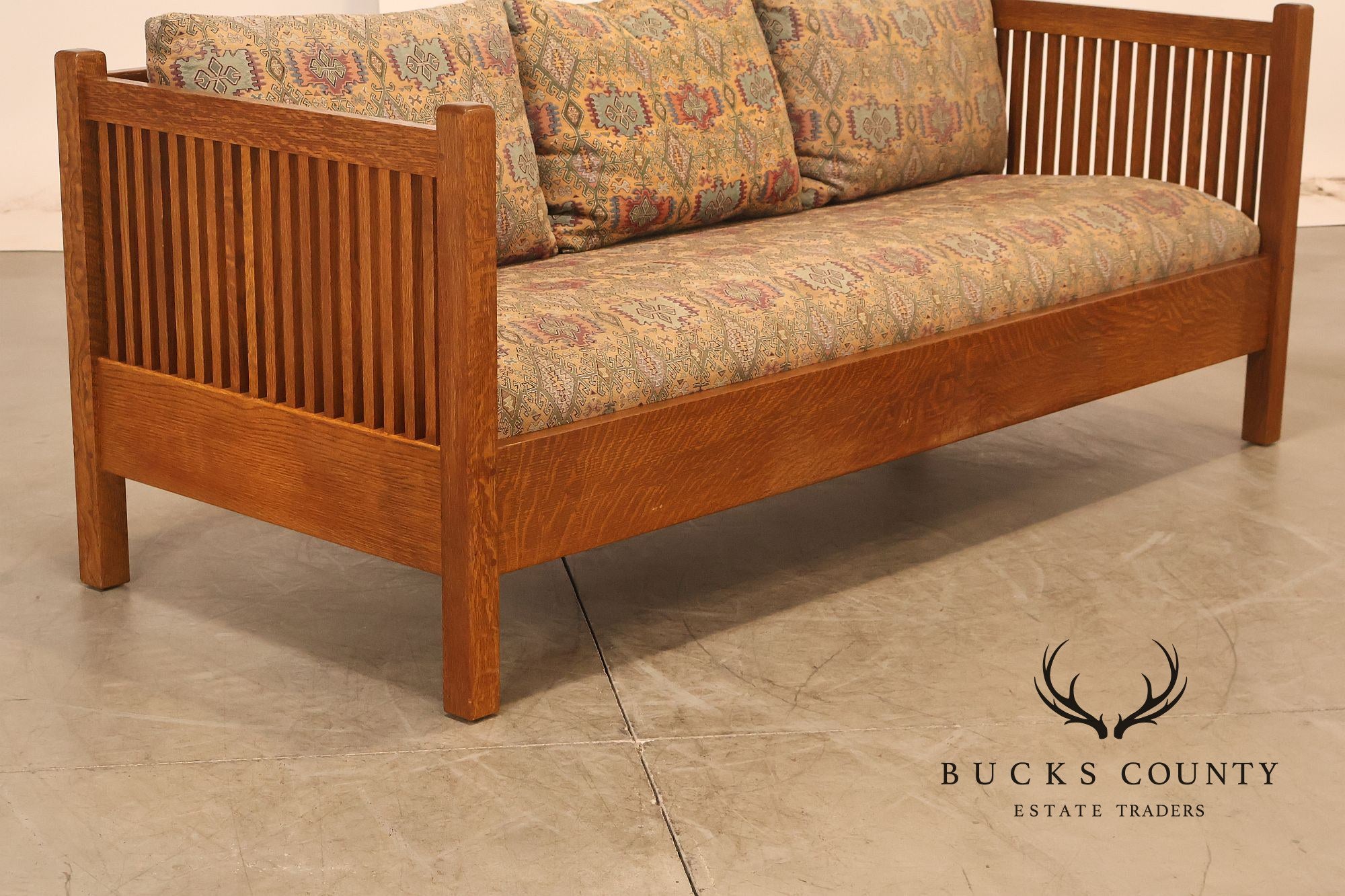 Stickley Mission Collection Oak Spindle Settle
