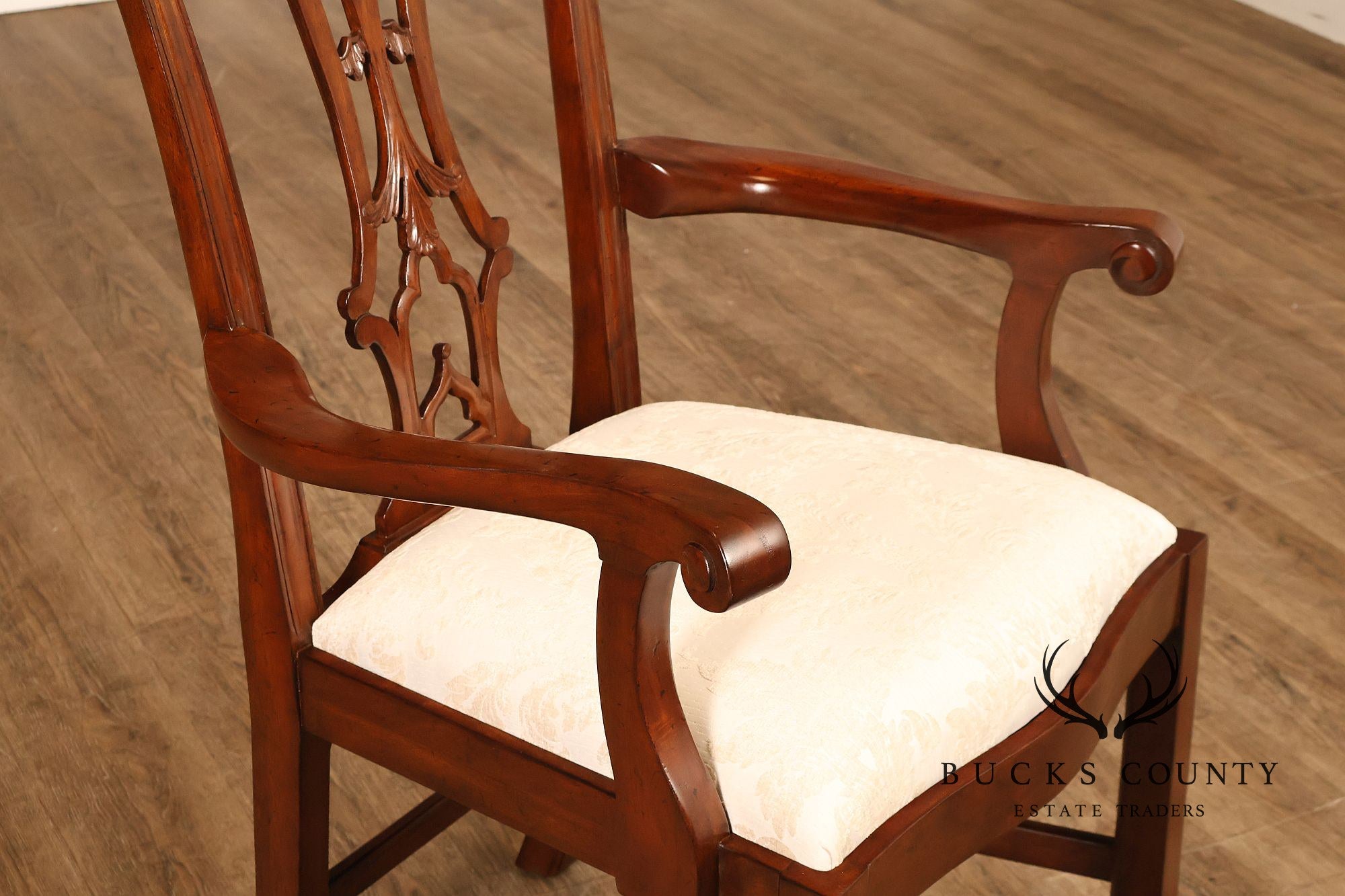 Scarborough House Chippendale Style Pair Of Mahogany Armchairs