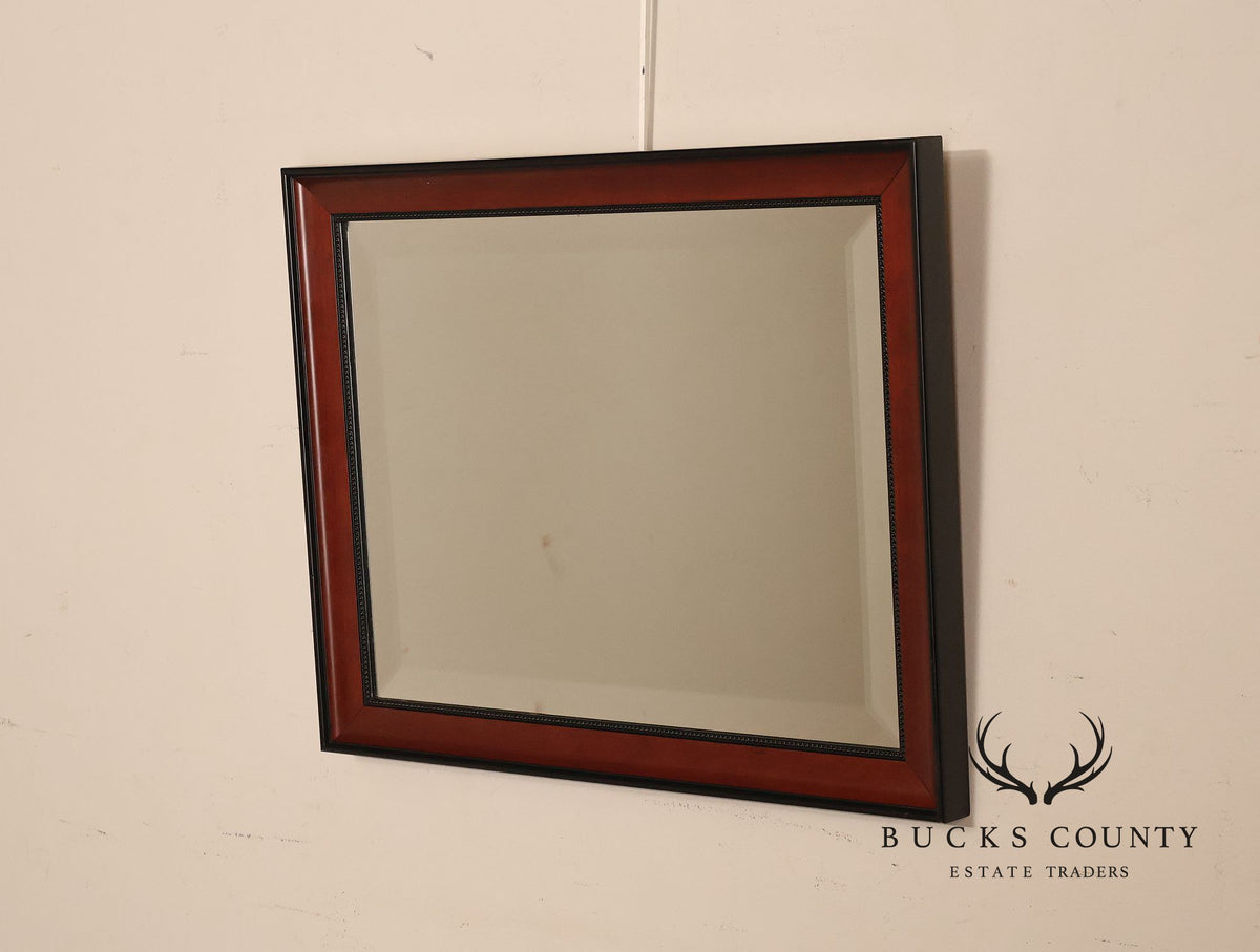 Traditional Mahogany Finish Beveled Wall Mirror
