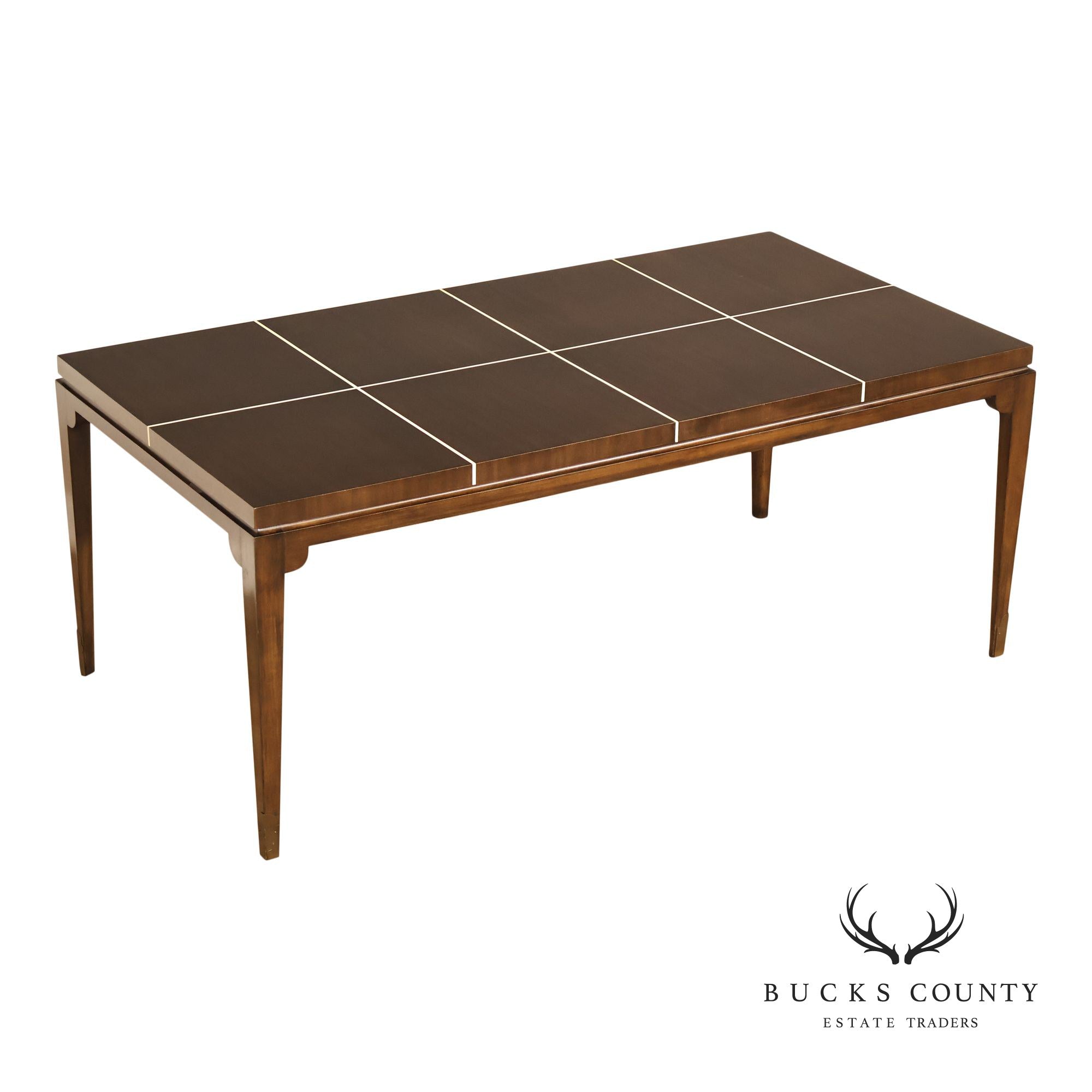 Tommi Parzinger Originals Lacquered Mahogany Expandable Dining Table