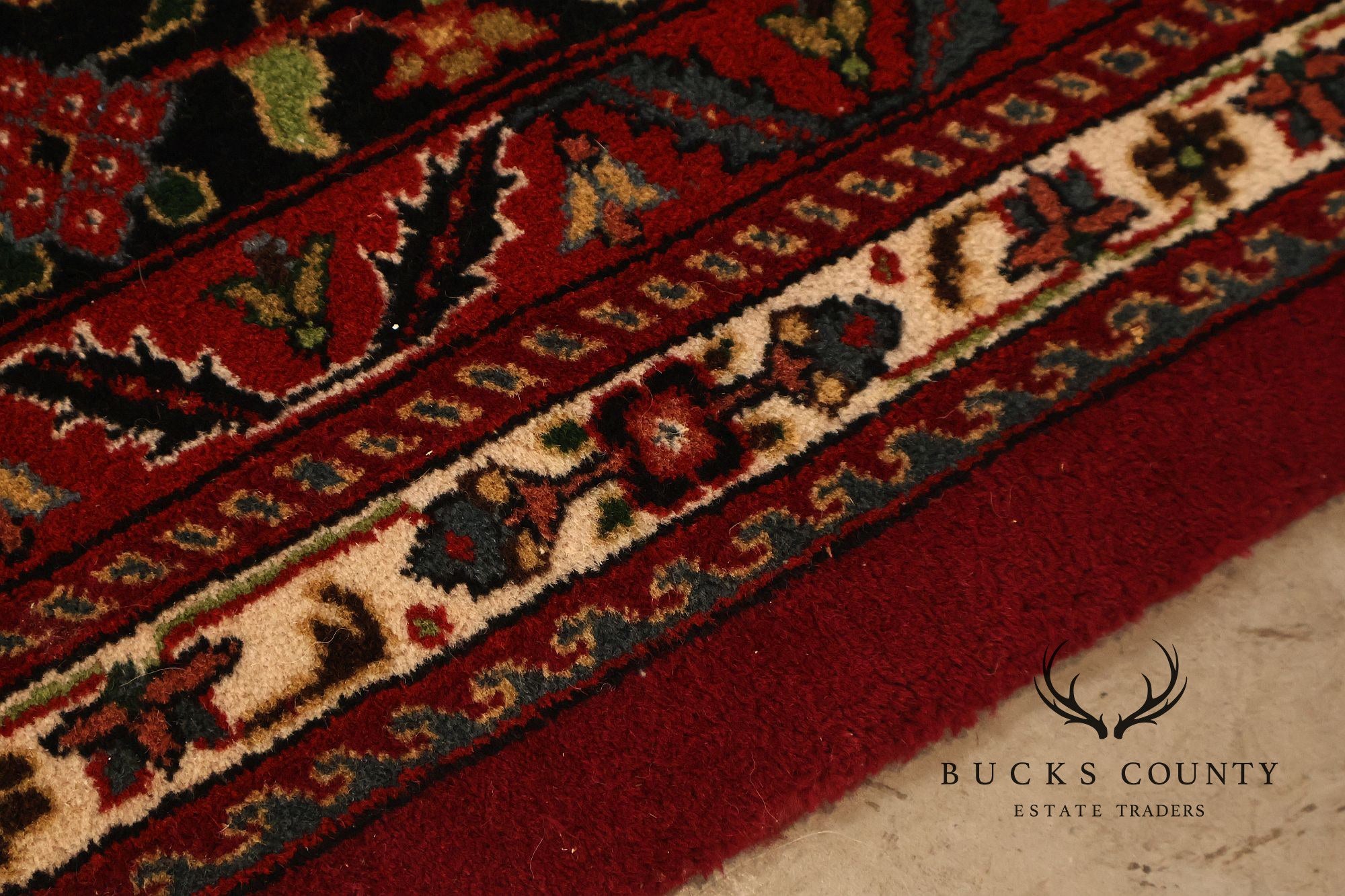 Hand Knotted Persian Style Wool Area Rug With Floral Medallion Design