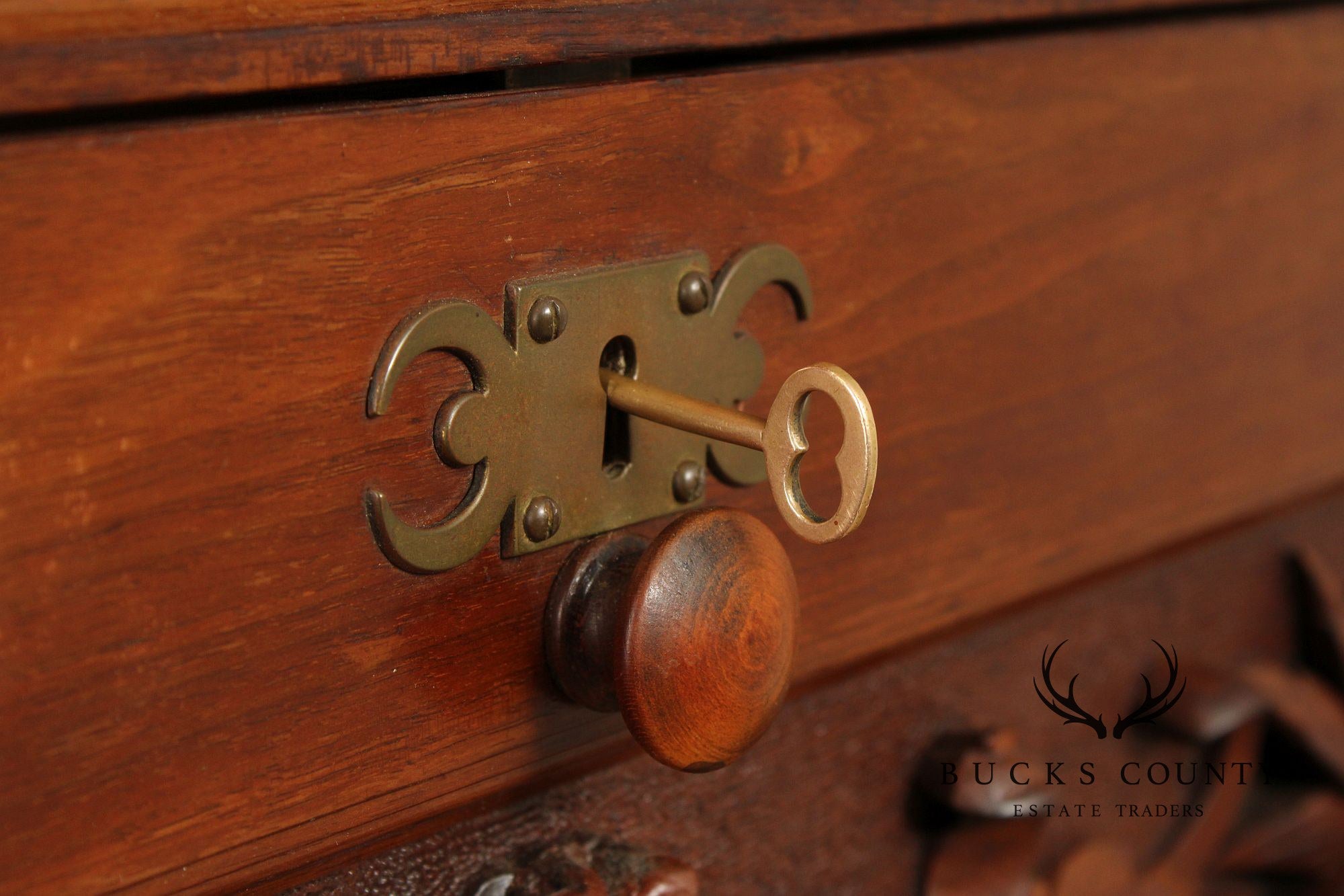 Antique Victorian Aesthetic Carved Walnut Drop Front Writing Desk