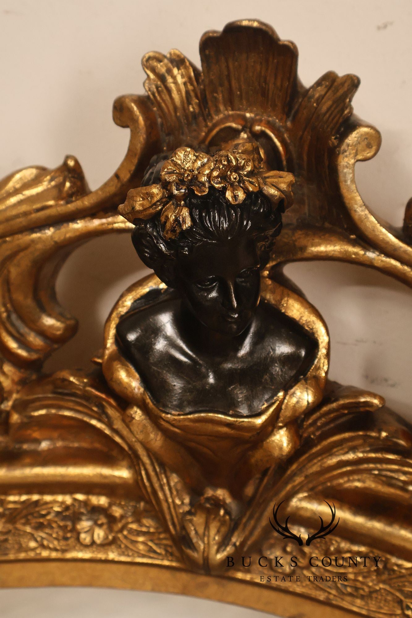 Italian Renaissance Style Cherub Mounted Oval Mirror