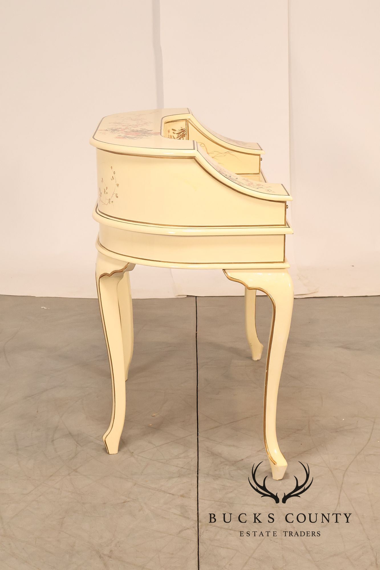 Chinoiserie Painted Carlton House Writing Desk With Chair