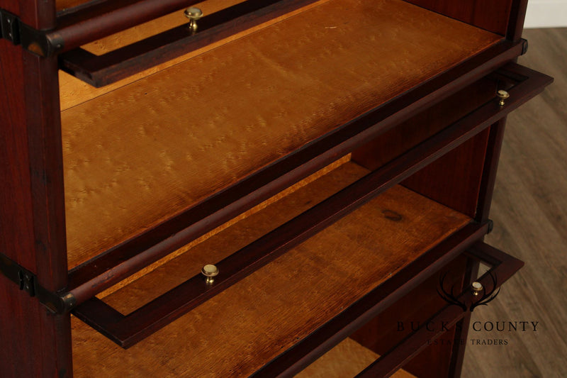 Macey Five-Stack Mahogany and Glass Barrister Bookcase