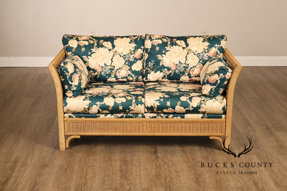 Lexington Henry Link Furniture Upholstered Wicker Loveseat