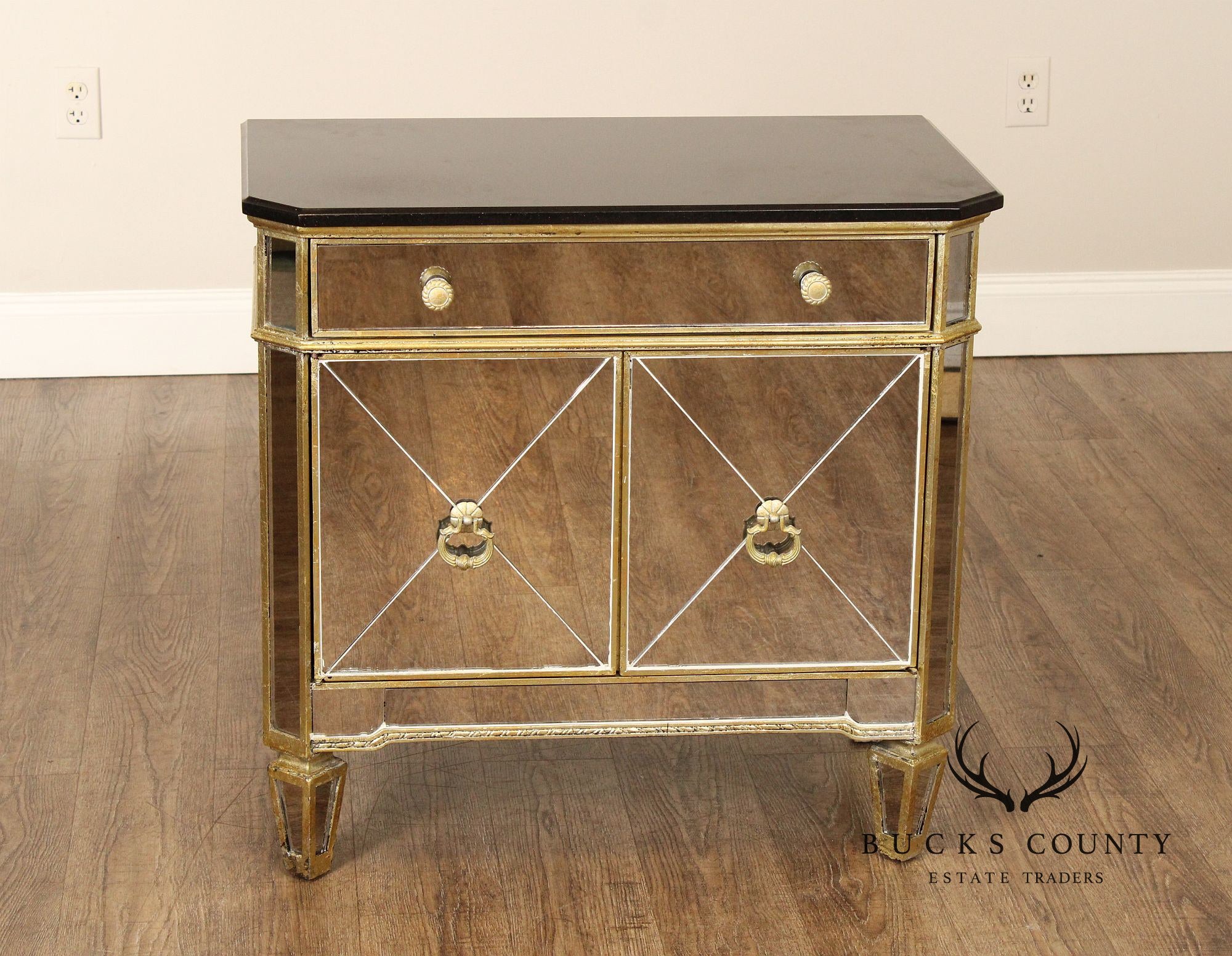 Z Gallerie 'Borghese' Granite Top Mirrored Nightstand