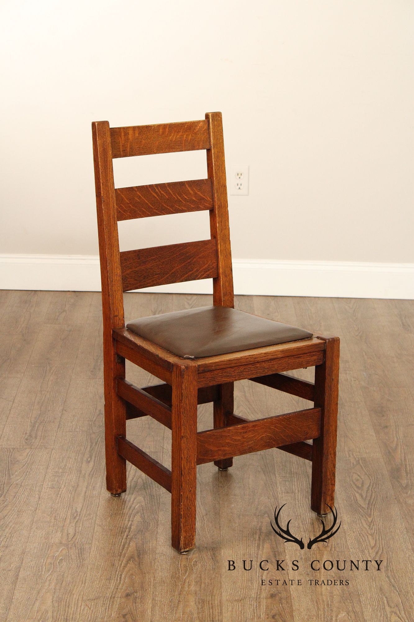 Stickley Brothers Antique Set of Three Mission Oak Dining Chairs