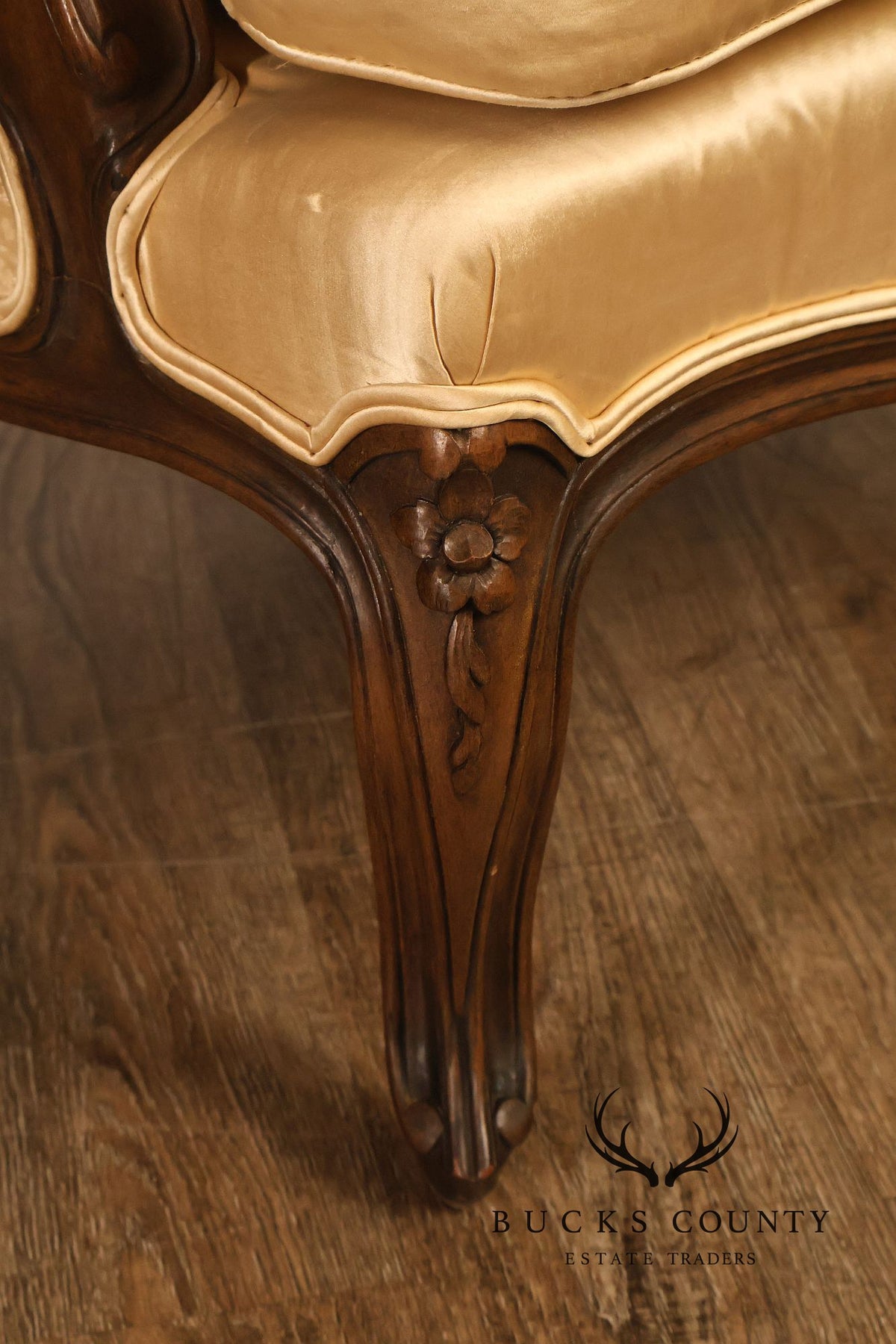 French Louis XV Style Wingback Bergere Chair
