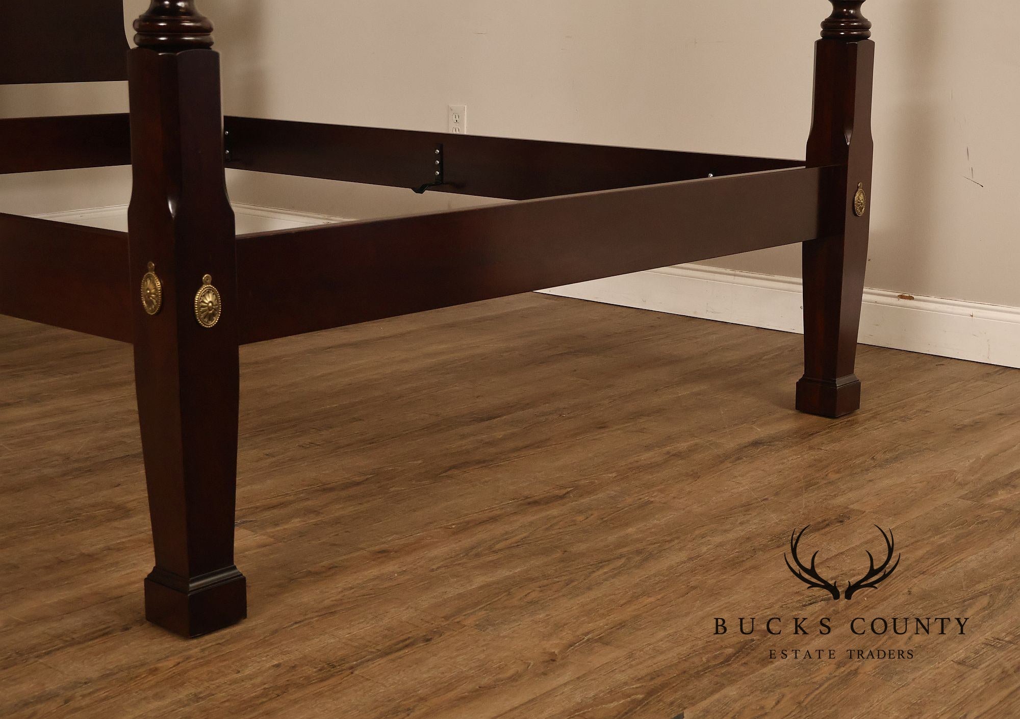 Statton Furniture Cherry Queen Tobacco Leaf Poster Bed