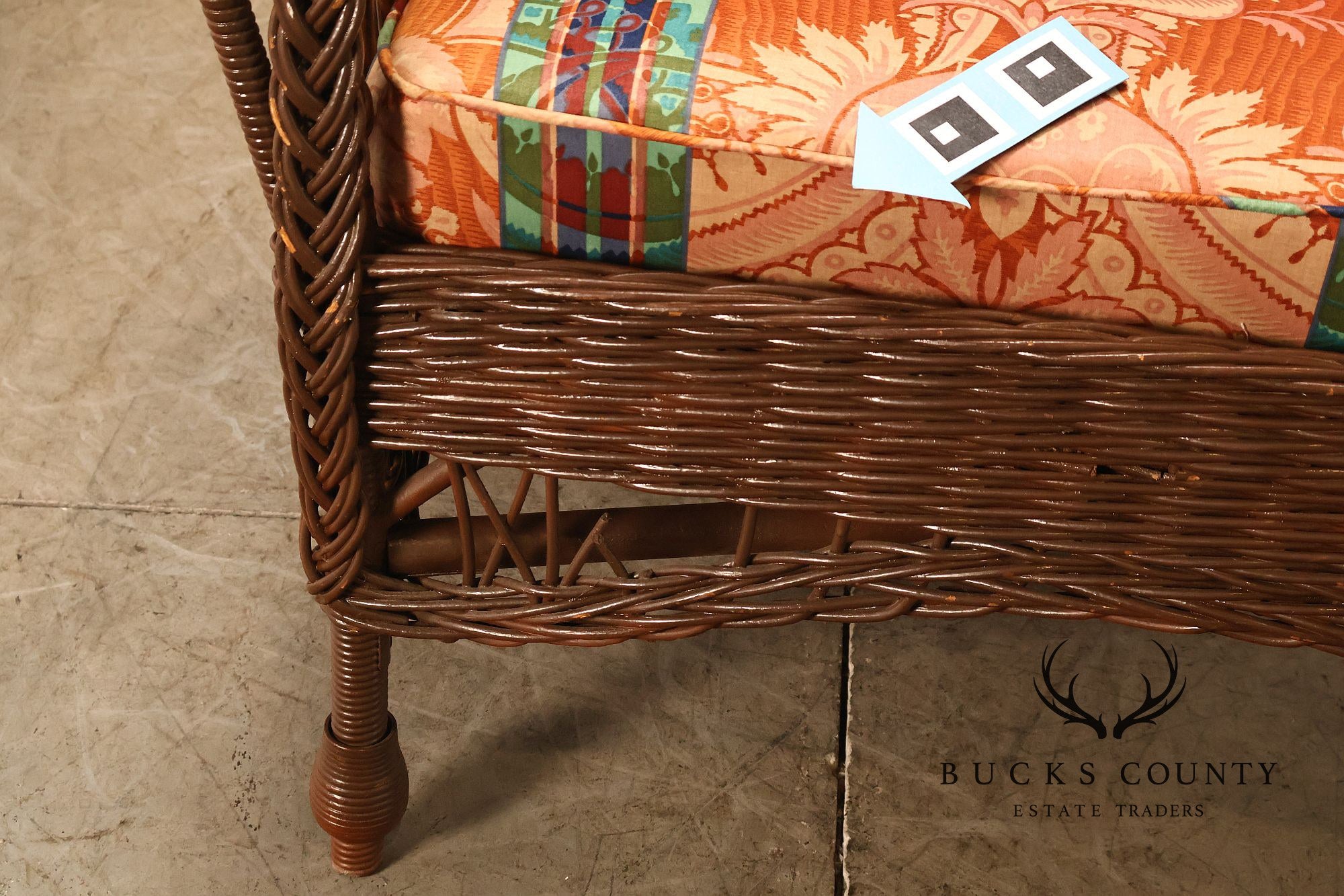 Antique Bar Harbor Style Wicker Sofa