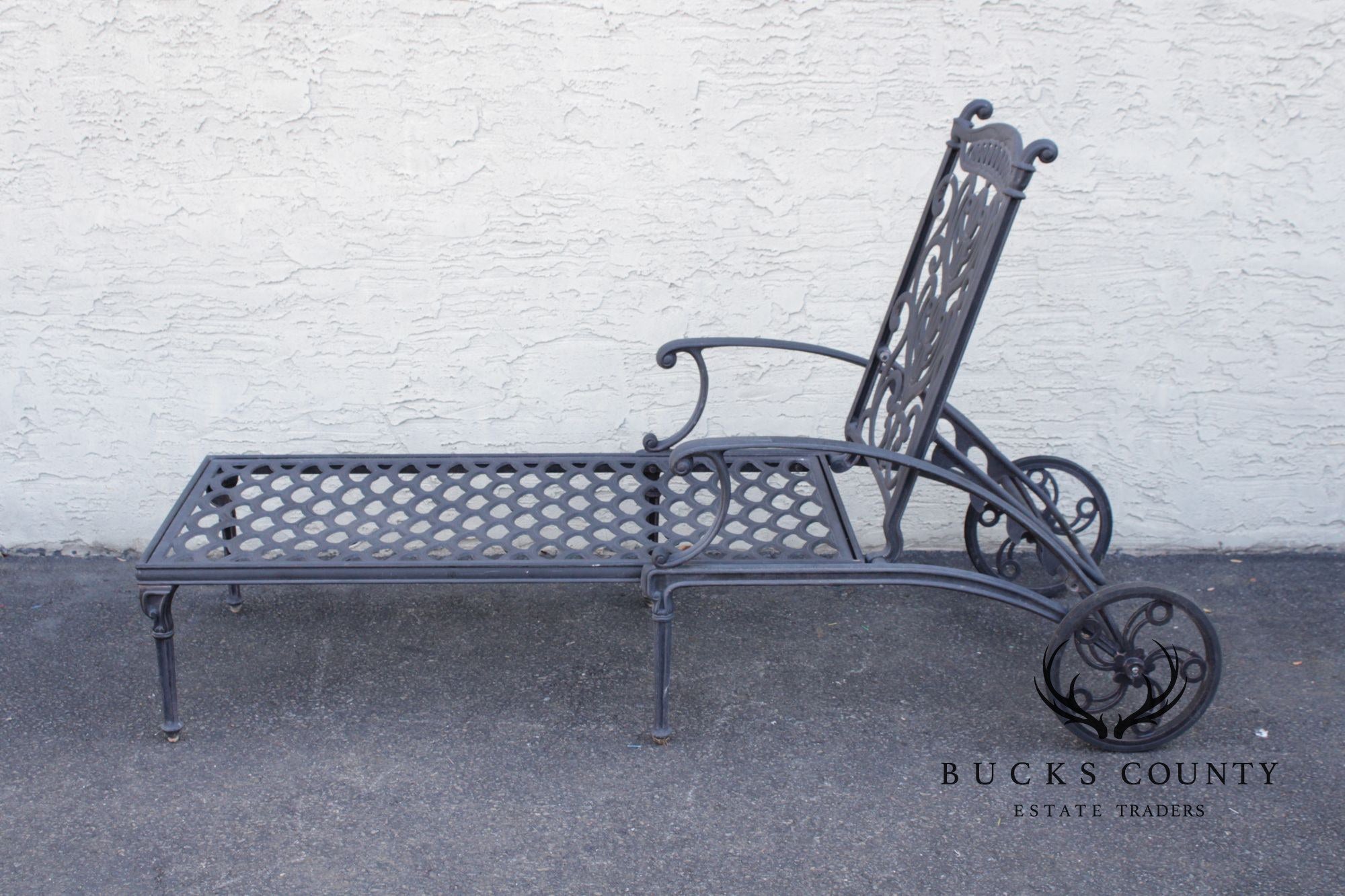 Hanamint Pair of Cast Aluminum 'Biscayne' Outdoor Chaise Lounges