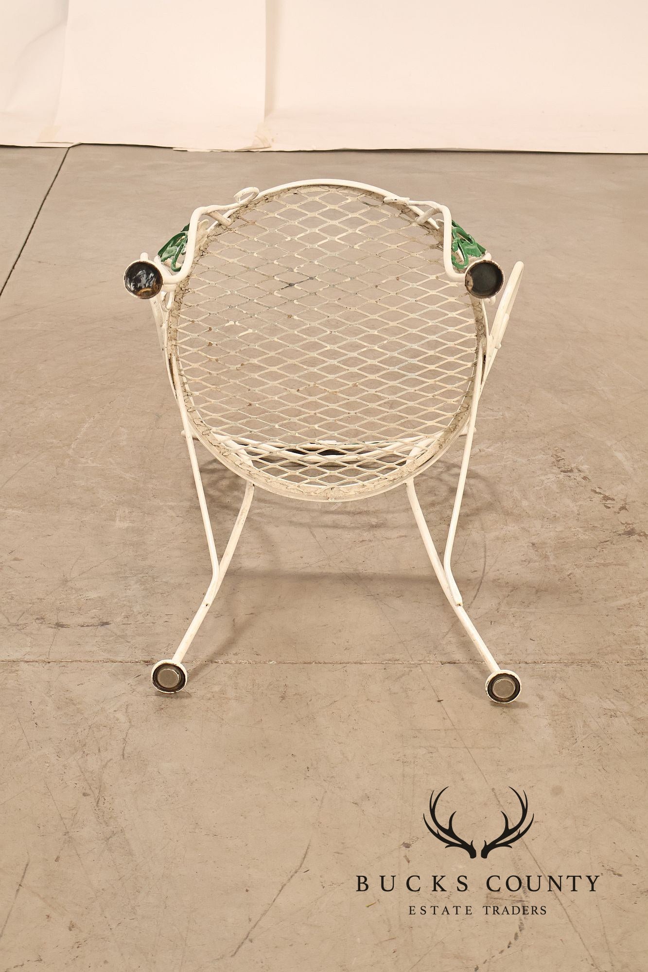 Woodard 'Chantilly Rose' Set of Four Wrought Iron Patio Dining Chairs