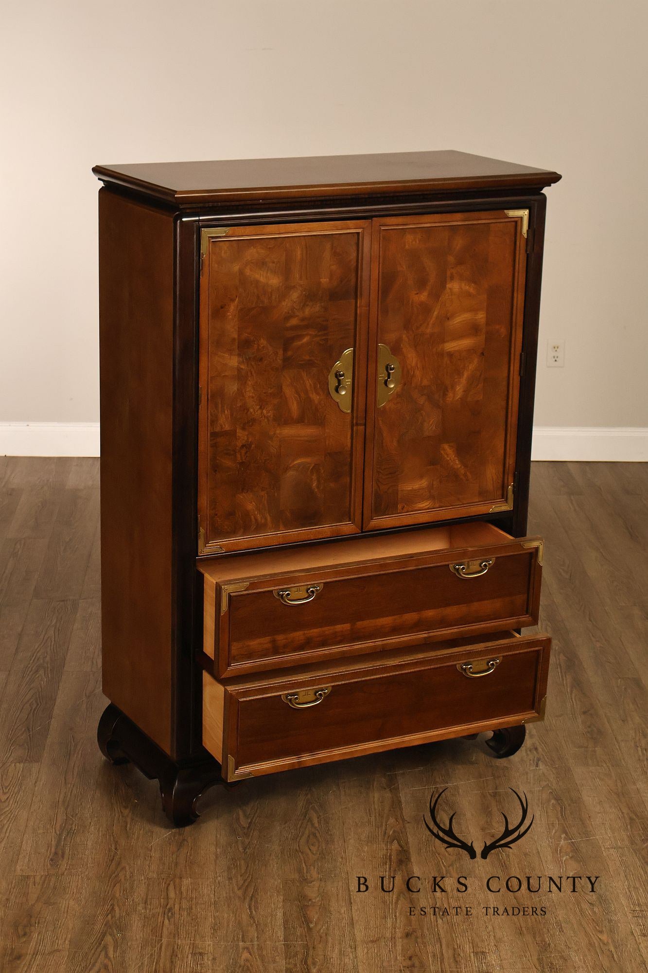 Broyhill Premier Ming Dynasty Asian Style Burl Wood Armoire