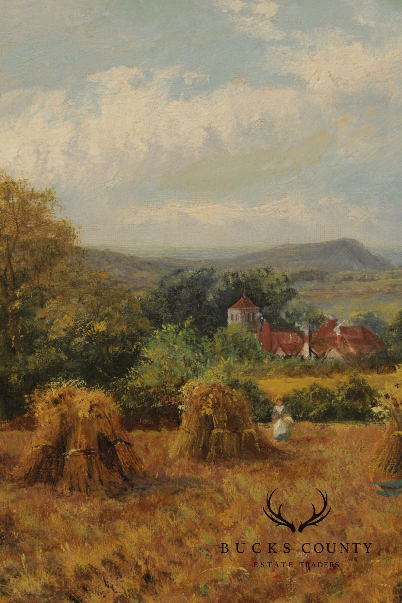 Kate E. Foster Oil Painting, 'Hayfield'