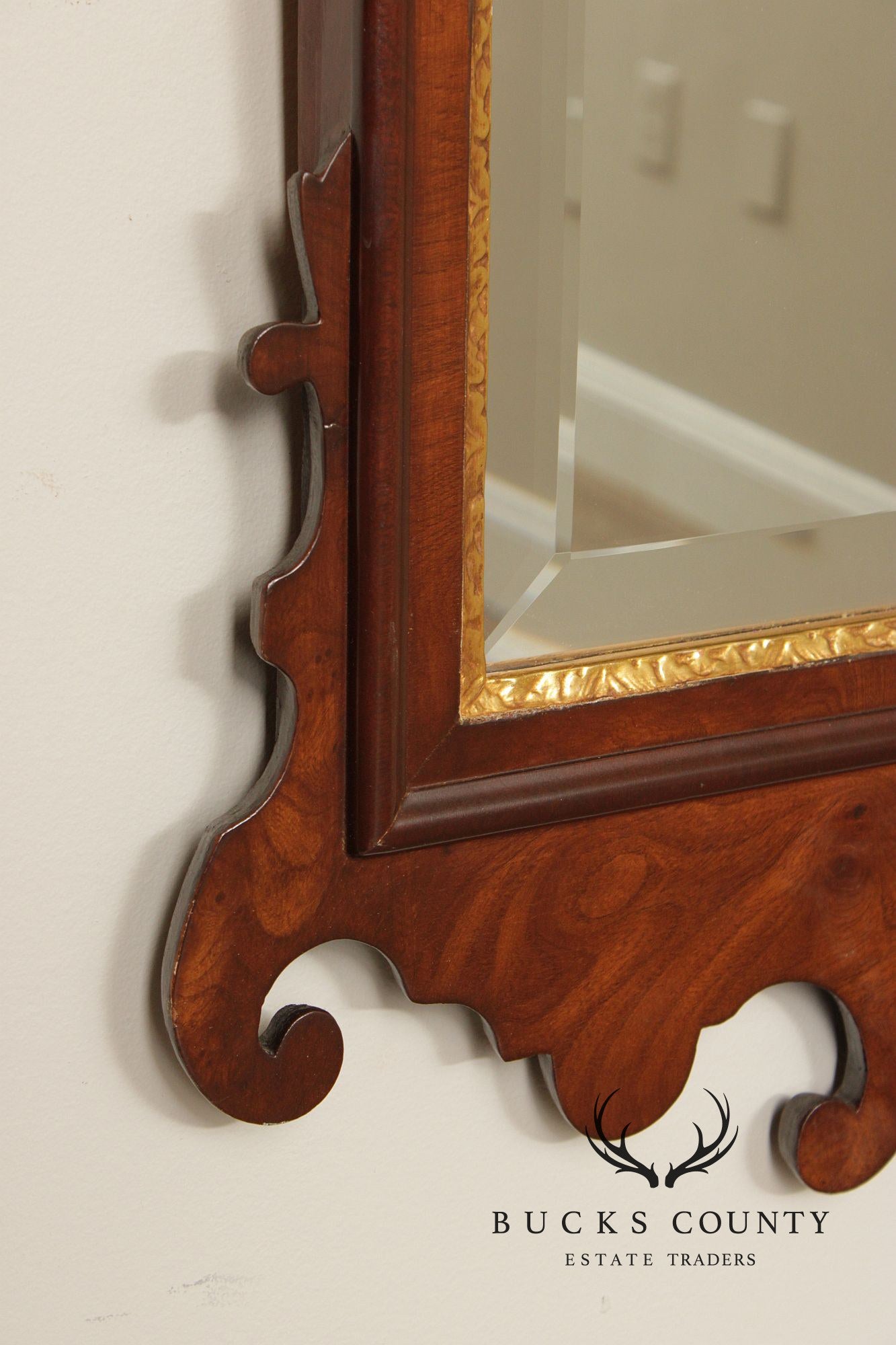 Friedman Brothers Colonial Williamsburg Burl Walnut Wall Mirror