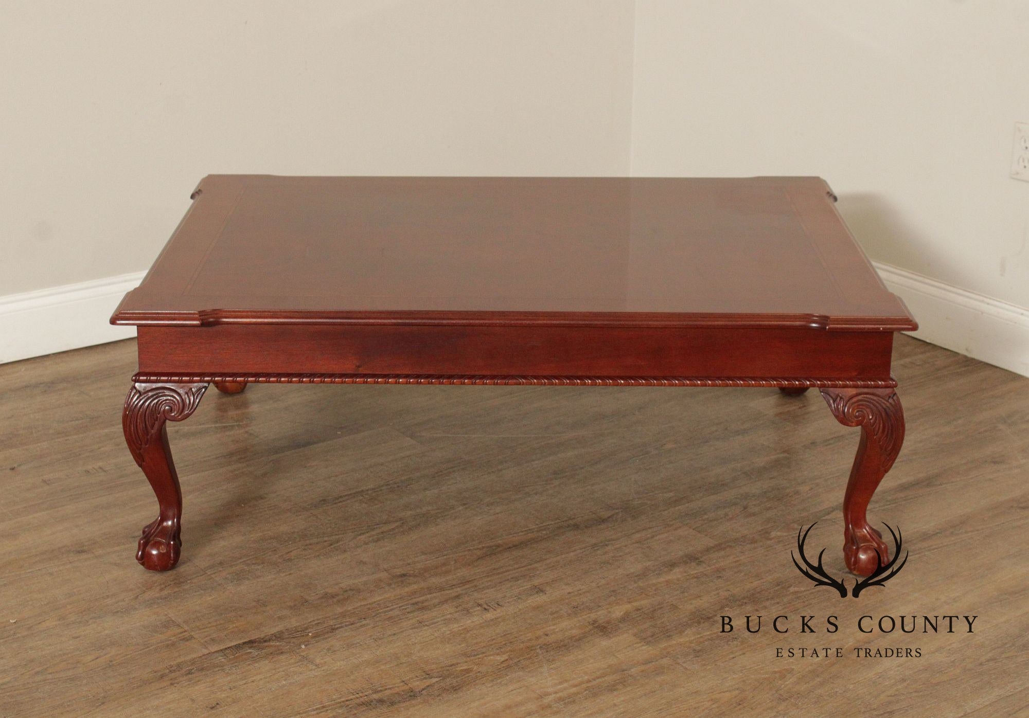 Ethan Allen '18th Century Mahogany' Ball and Claw Foot Coffee Table