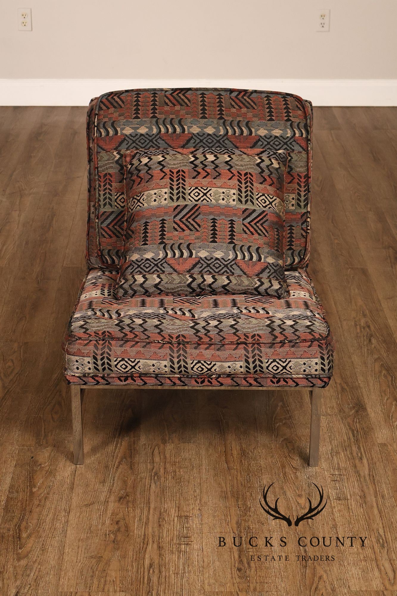 Florence Knoll Mid Century Modern Pair of Chrome Lounge Chairs