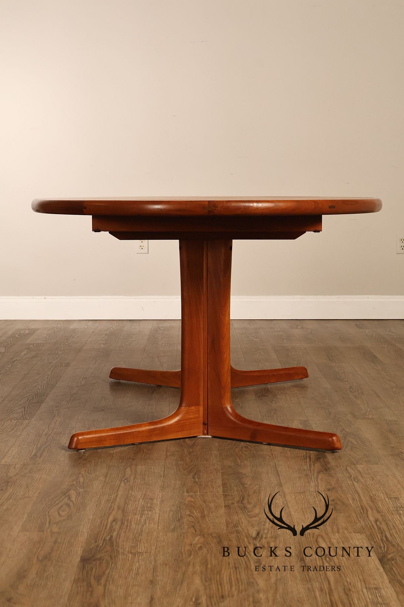 Dyrlund Danish Modern Teak Oval Extension Dining Table