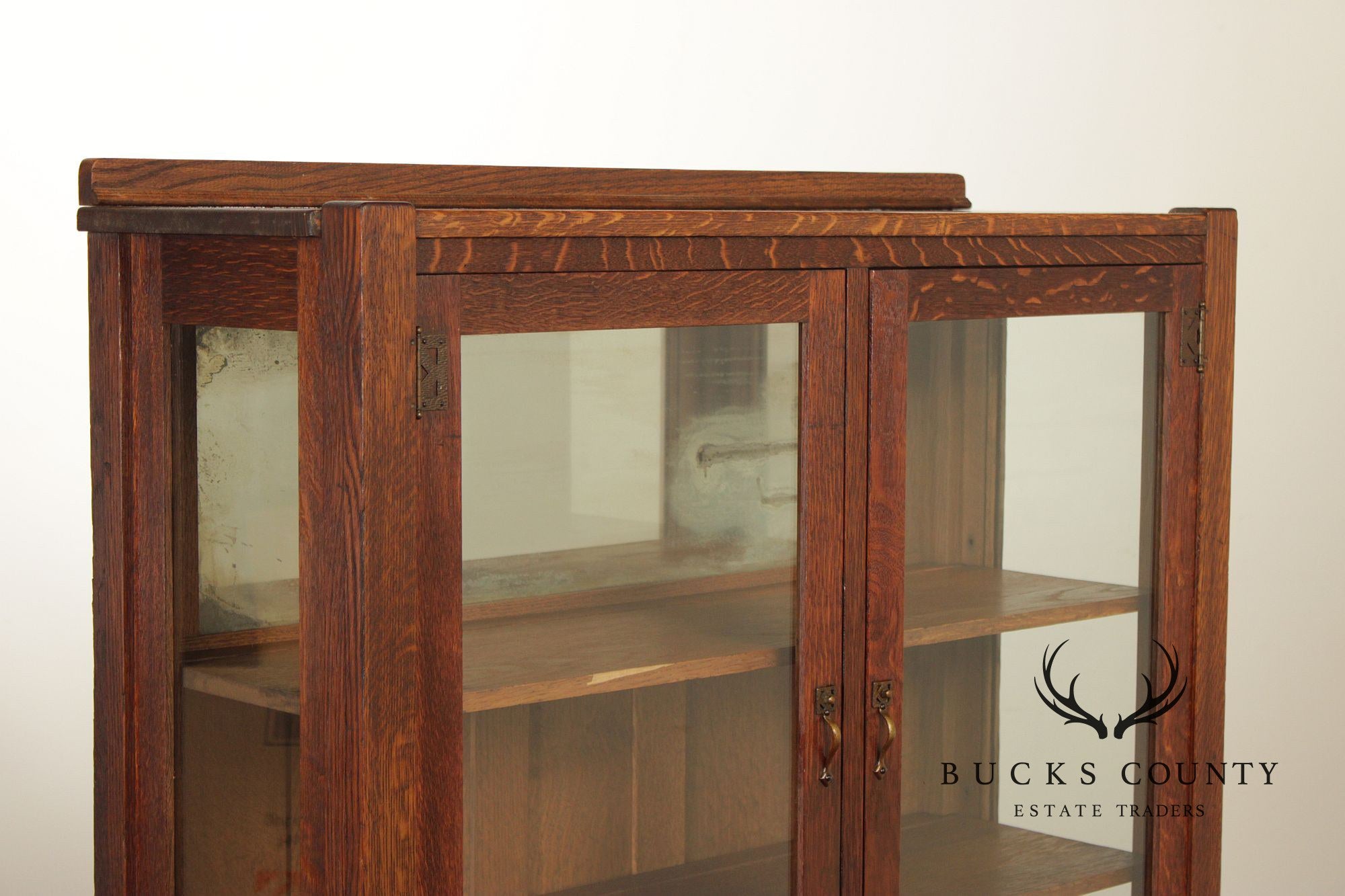 Stickley Brothers Antique Mission Oak Glass China Cabinet