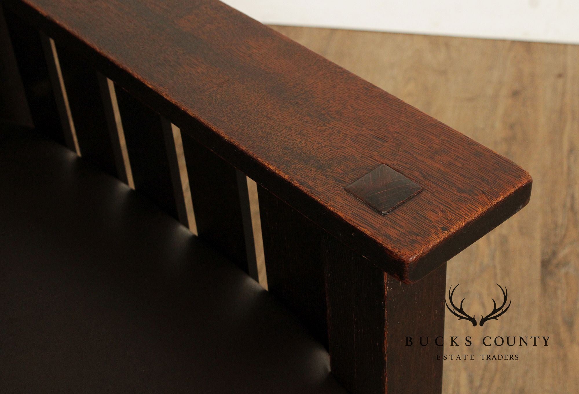 L & JG Stickley Antique Mission Oak and Leather Morris Chair