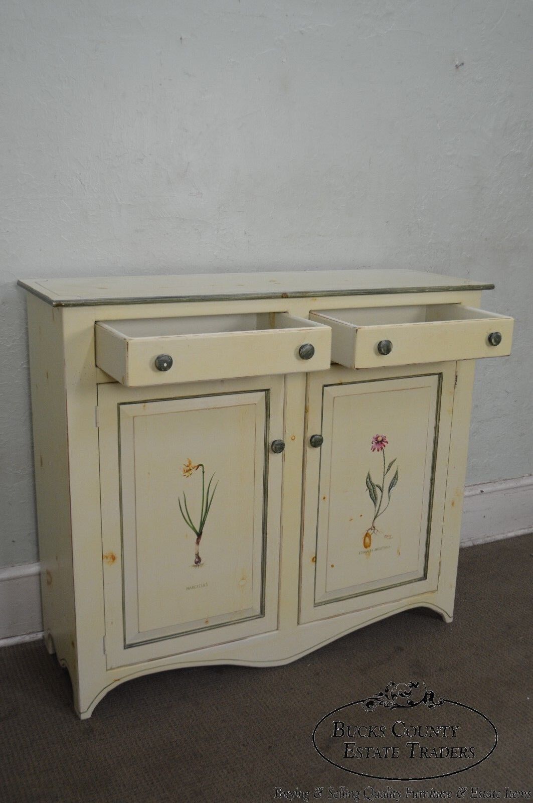 American Heritage Hand Painted Country Style Cupboard or Cabinet