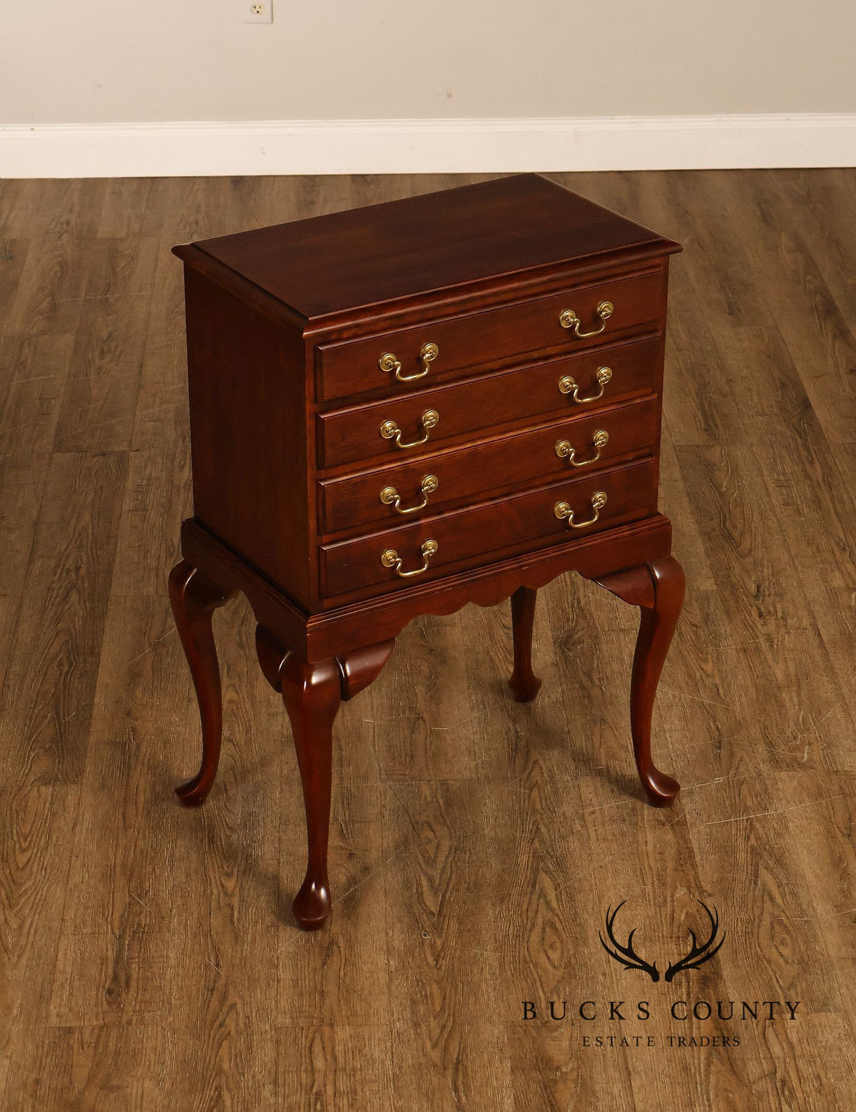 Chippendale Style Mahogany Four Drawer Silver Chest On Stand
