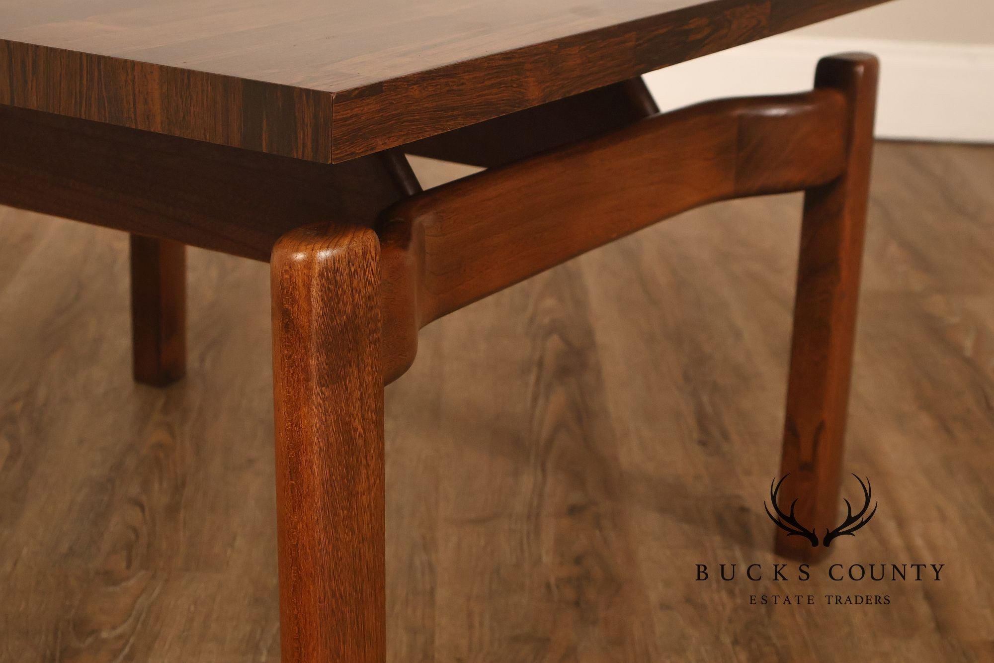 Danish Modern Vintage Square Laminate Top Teak End Table